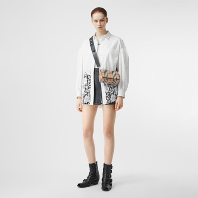 burberry small leather and vintage check crossbody bag