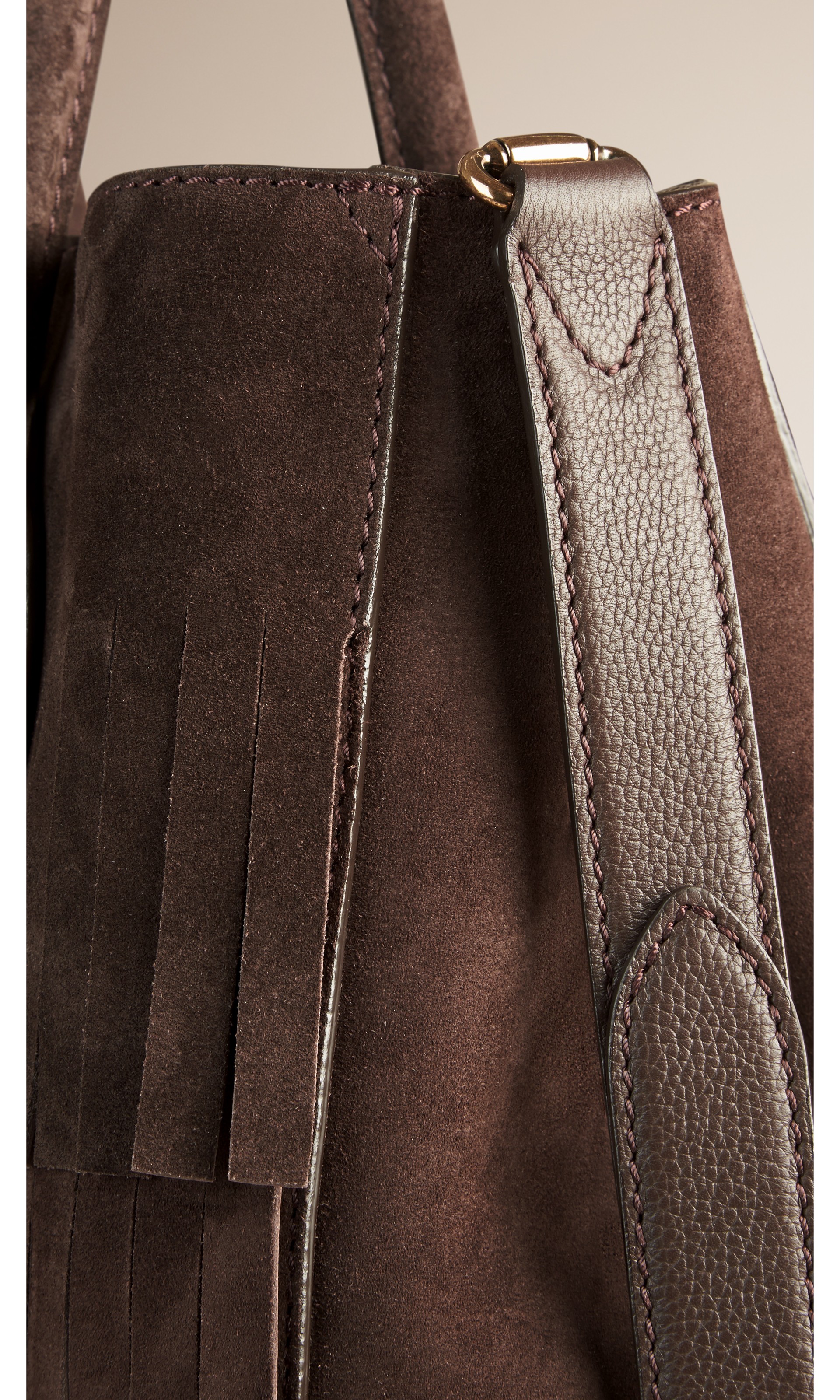 The Carryall in Tiered Suede Fringe in Dark Chocolate - Men | Burberry ...