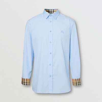 sky blue burberry shirt