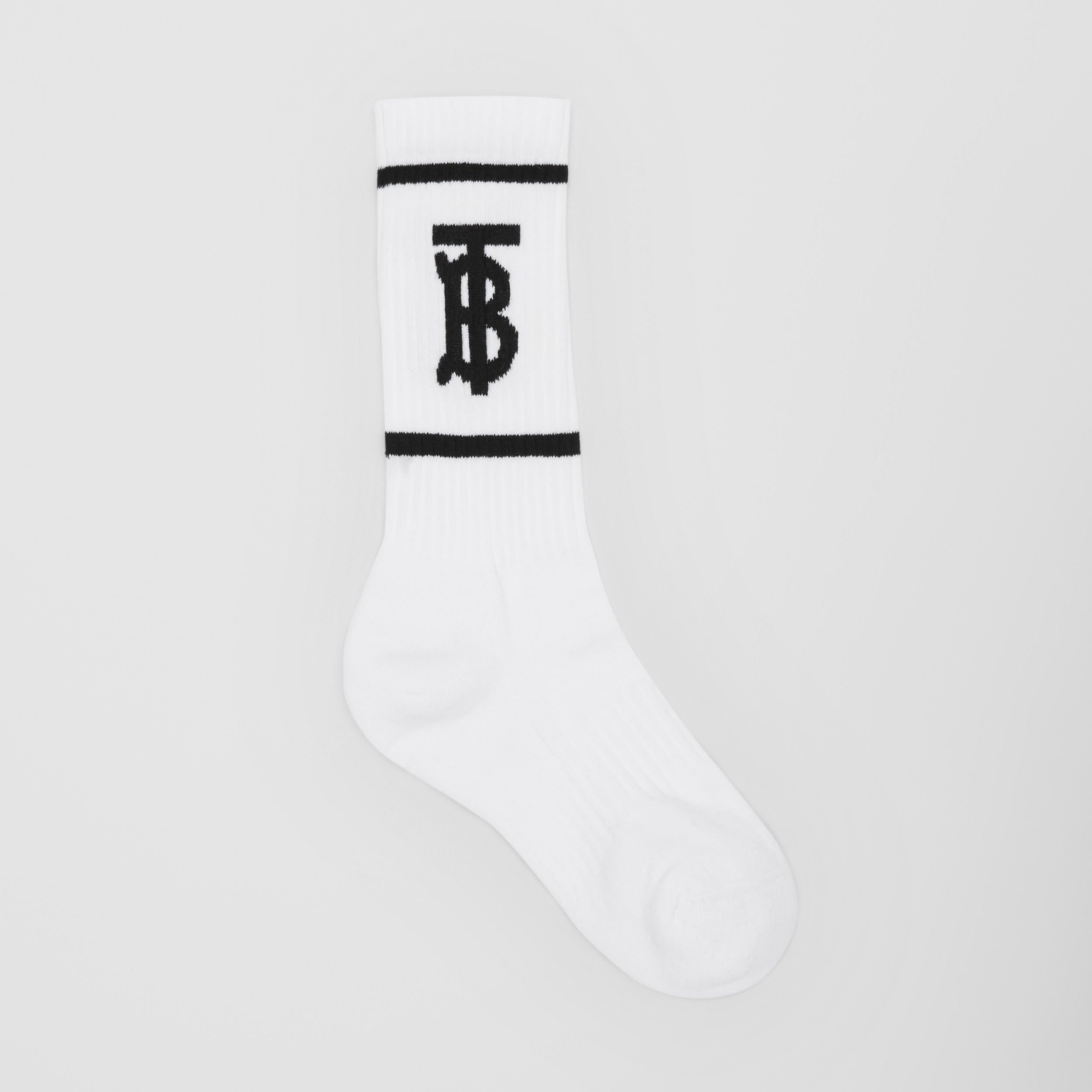 Monogram Motif Intarsia Socks in White/black | Burberry United States