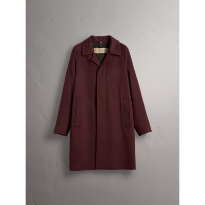 maroon burberry coat