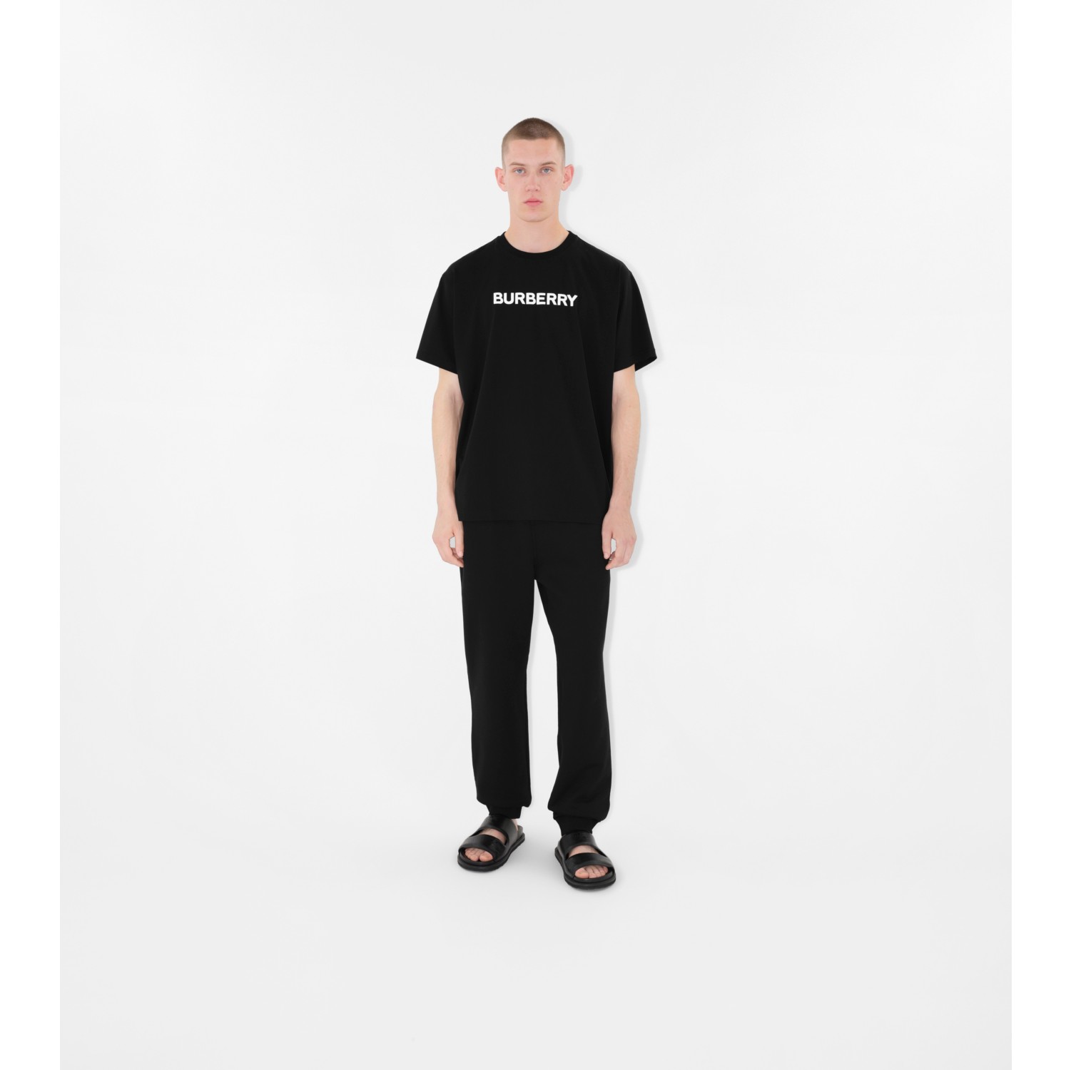 BURBERRY Track pants DEANSTONE in black/ beige