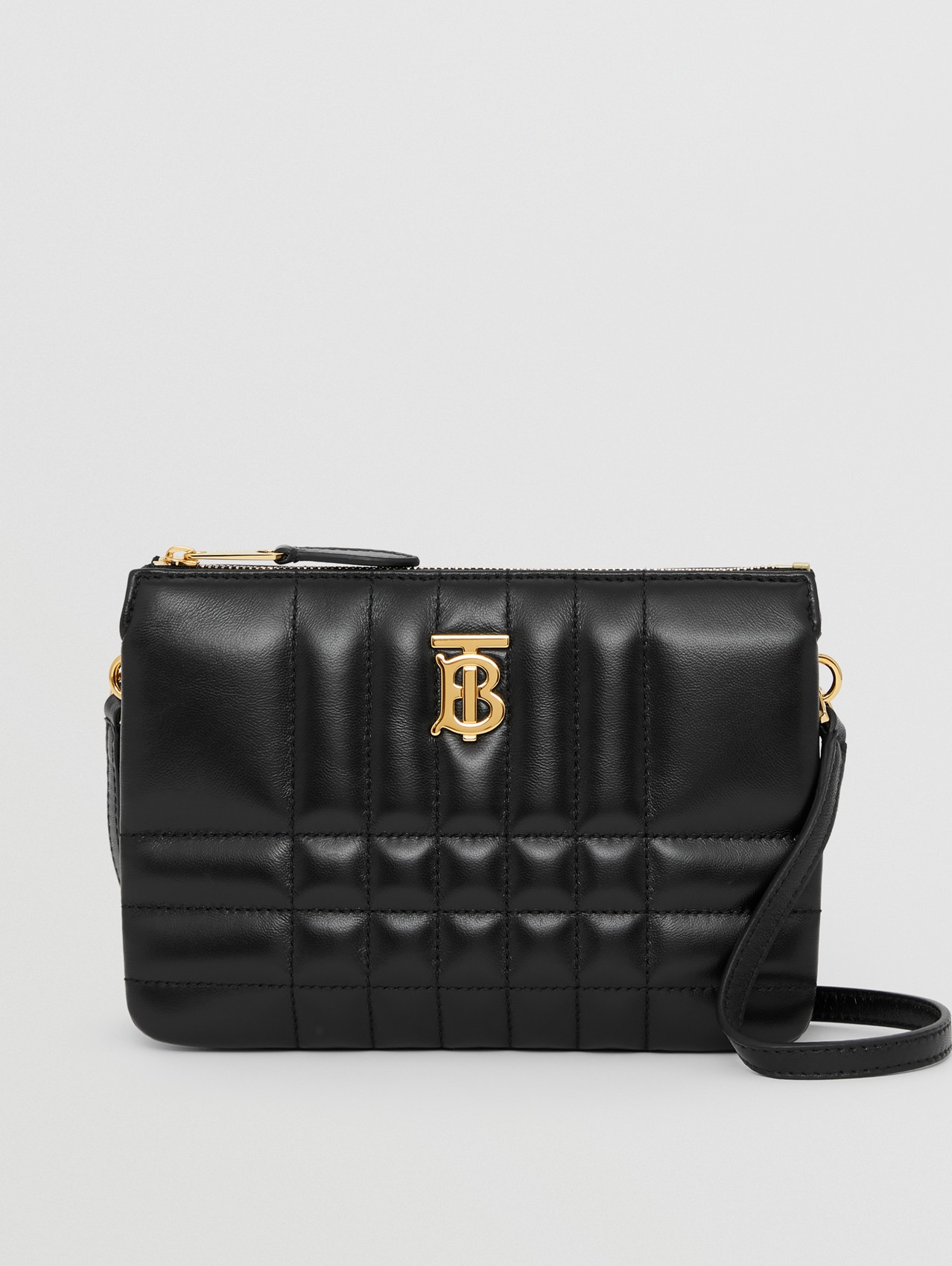 Quilted Lambskin Lola Twin Pouch in Black
