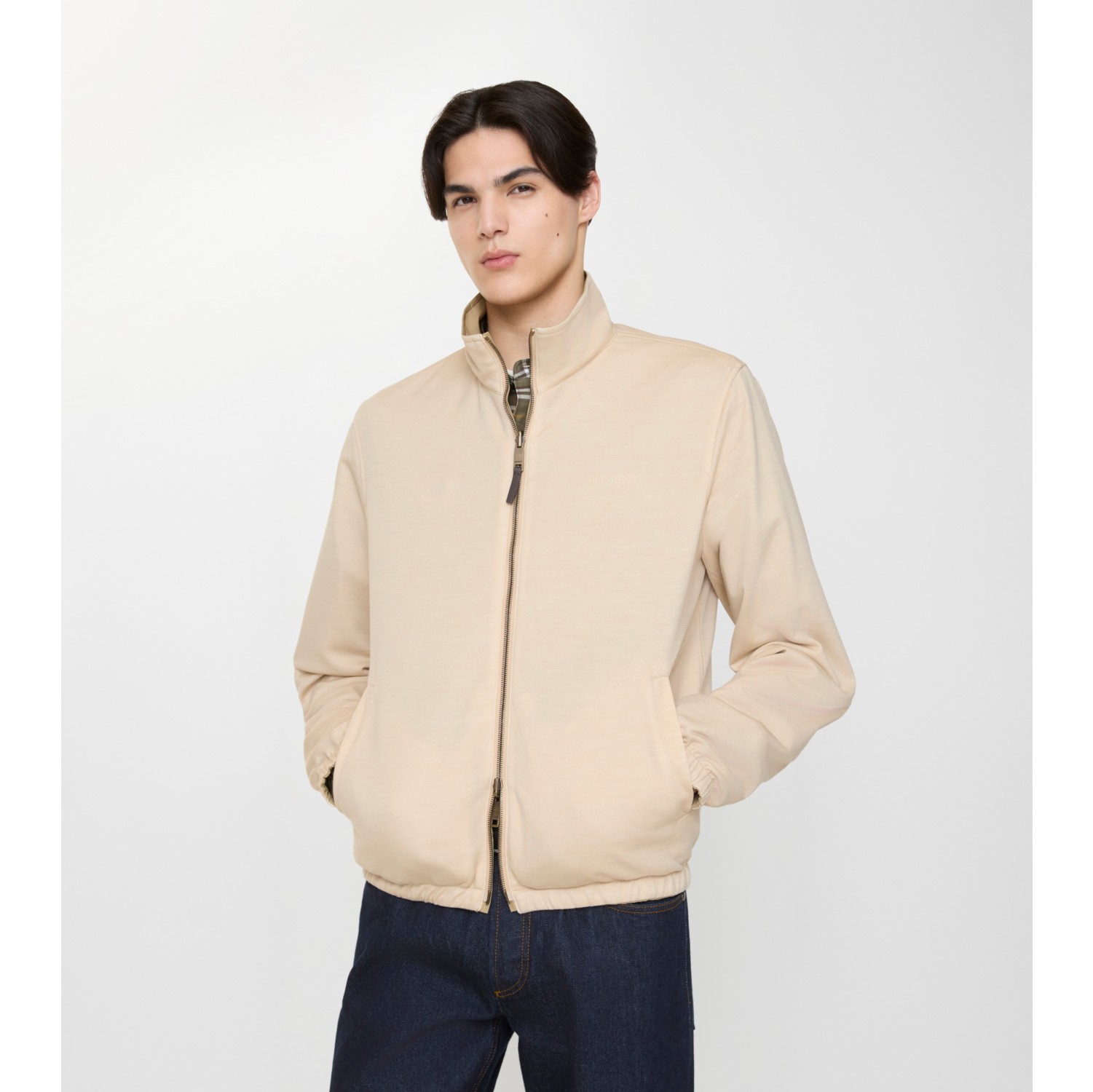 BURBERRY　コットンジャケット　ベージュ リバーシブル コットン ハリントンジャケット (スパローベージュ