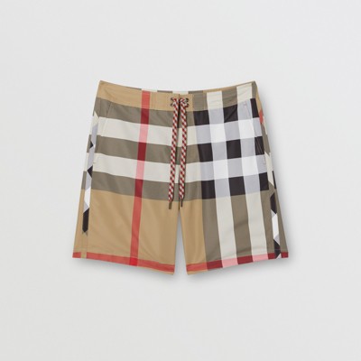 Burberry Check Swim Shorts, Beige