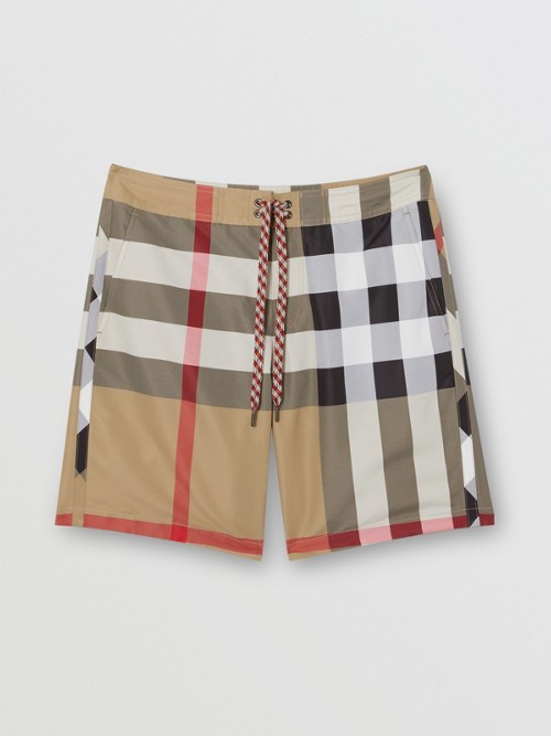 Shop Burberry Check Swim Shorts In Archive Beige