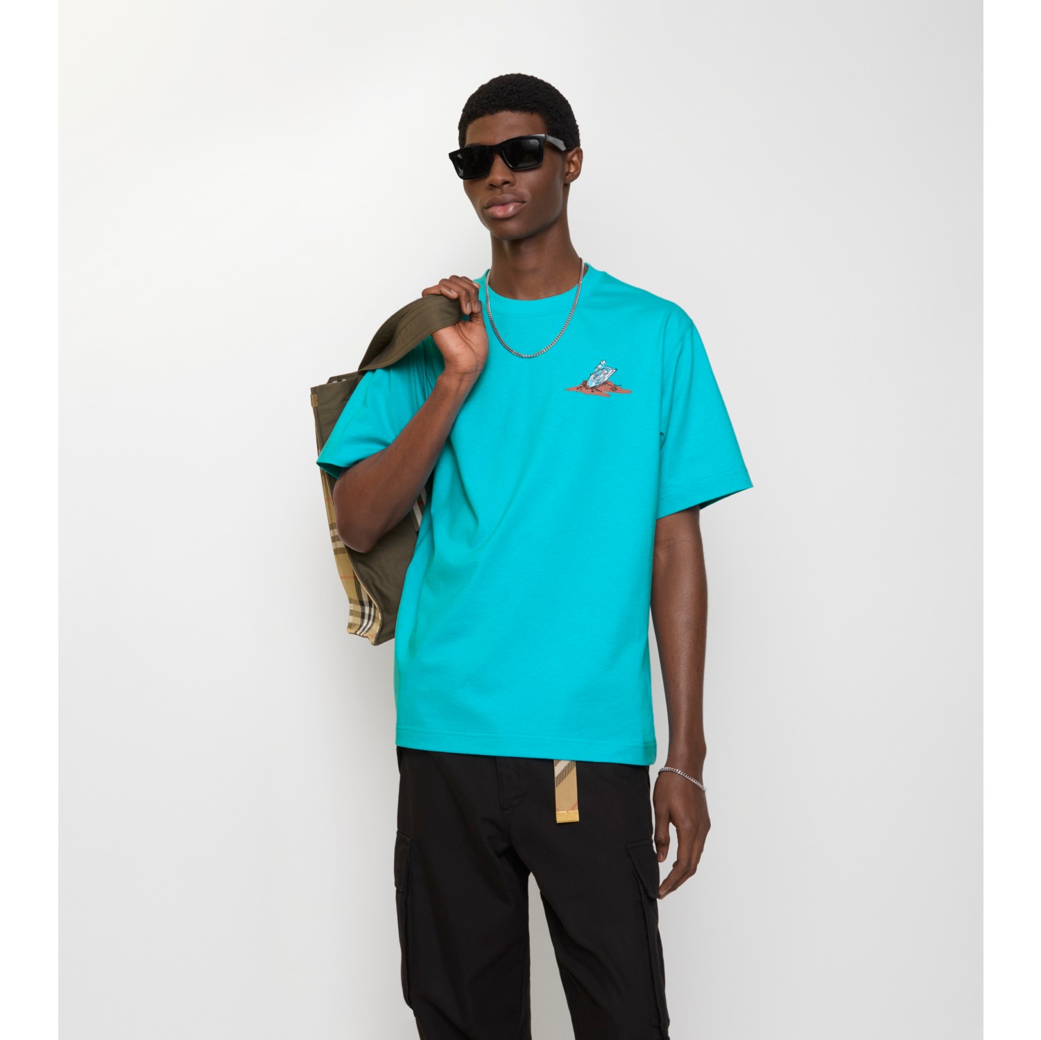 Sleeping Knight Cotton T-shirt in Atom blue - Men | Burberry® Official