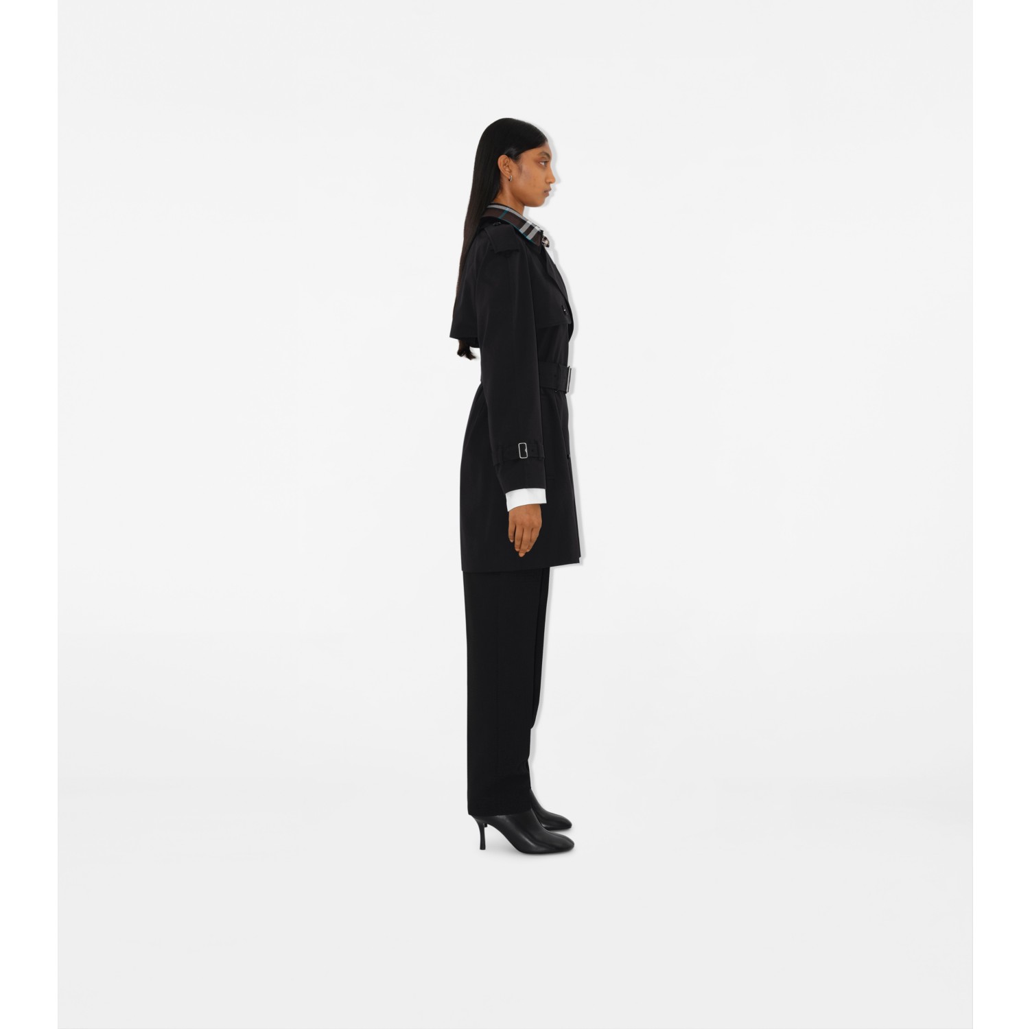Short Gabardine Trench Coat