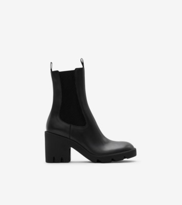 Leather Stride Chelsea Boots in Black Women Burberry Official