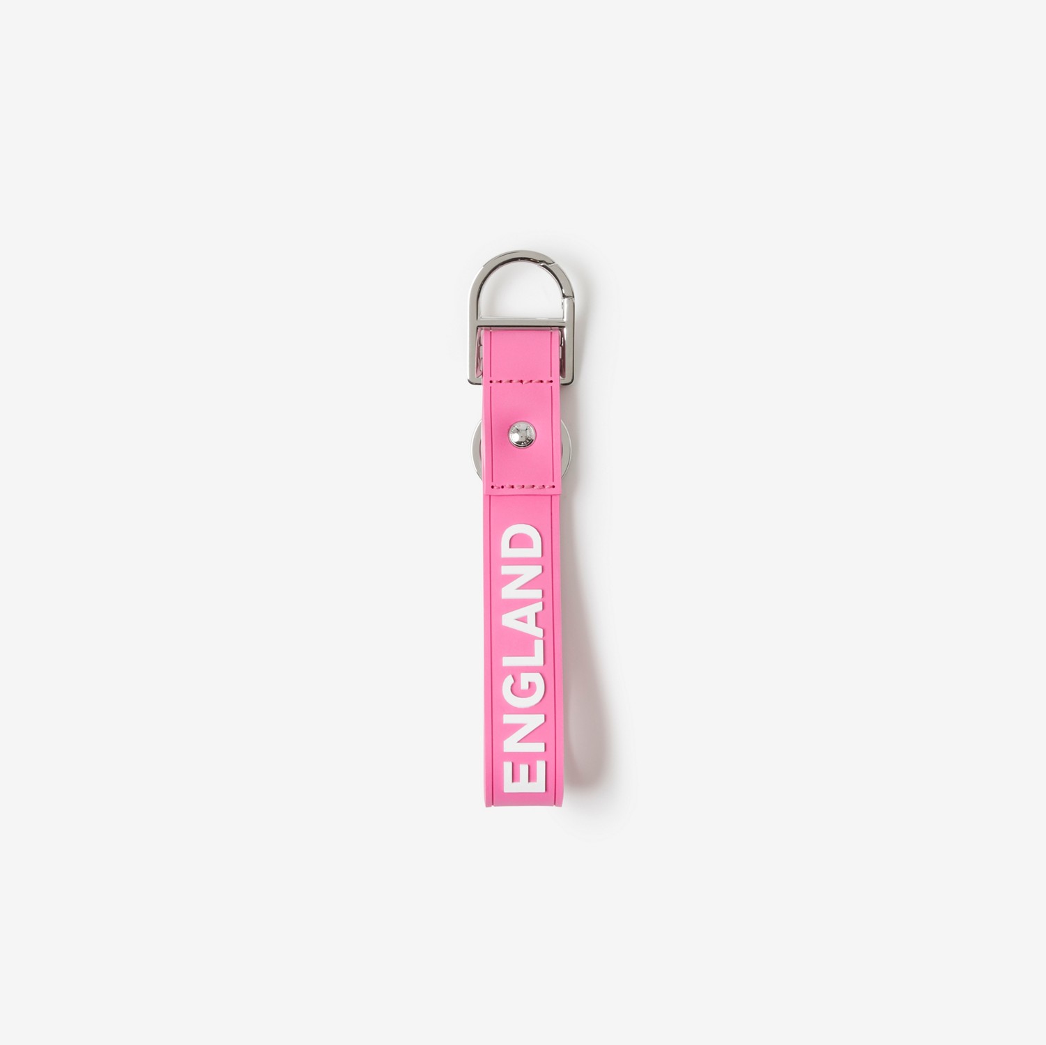 Logo Detail Silicone Key Ring in Bubblegum Pink - Men | Burberry® Official