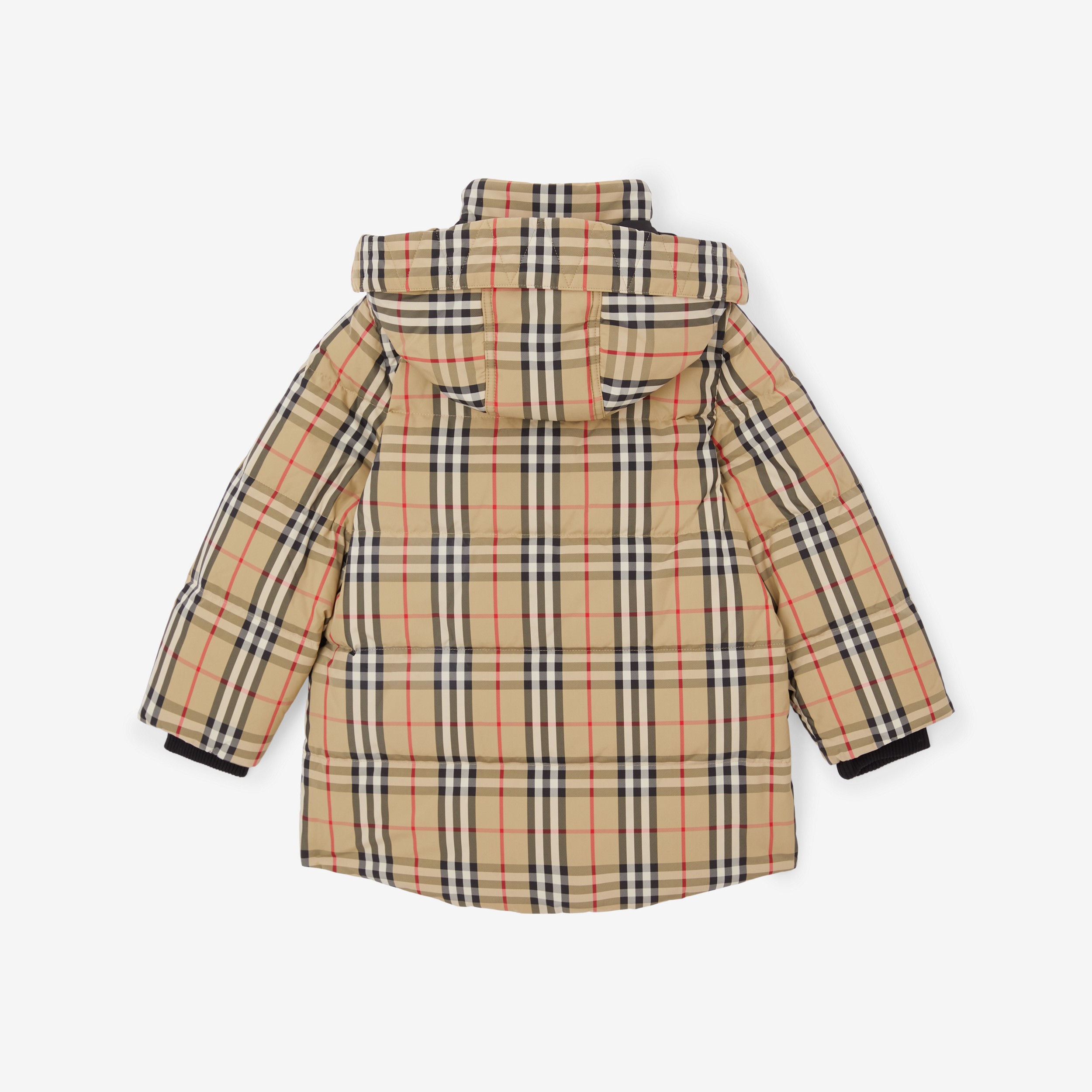 Vintage Check Nylon Hooded Puffer Coat in Archive Beige | Burberry® Official - 2