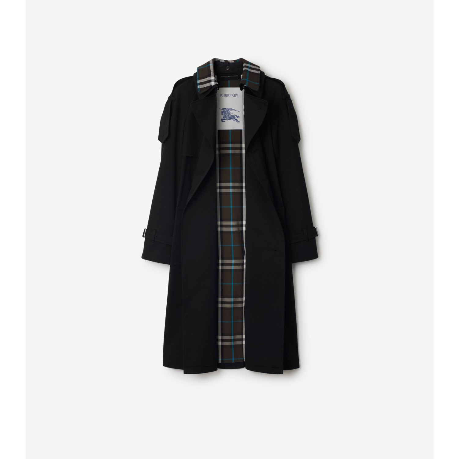 ロング デタッチャブルカラー ギャバジン トレンチコート (ブラック) - ウィメンズ, コットン | Burberry®公式サイト