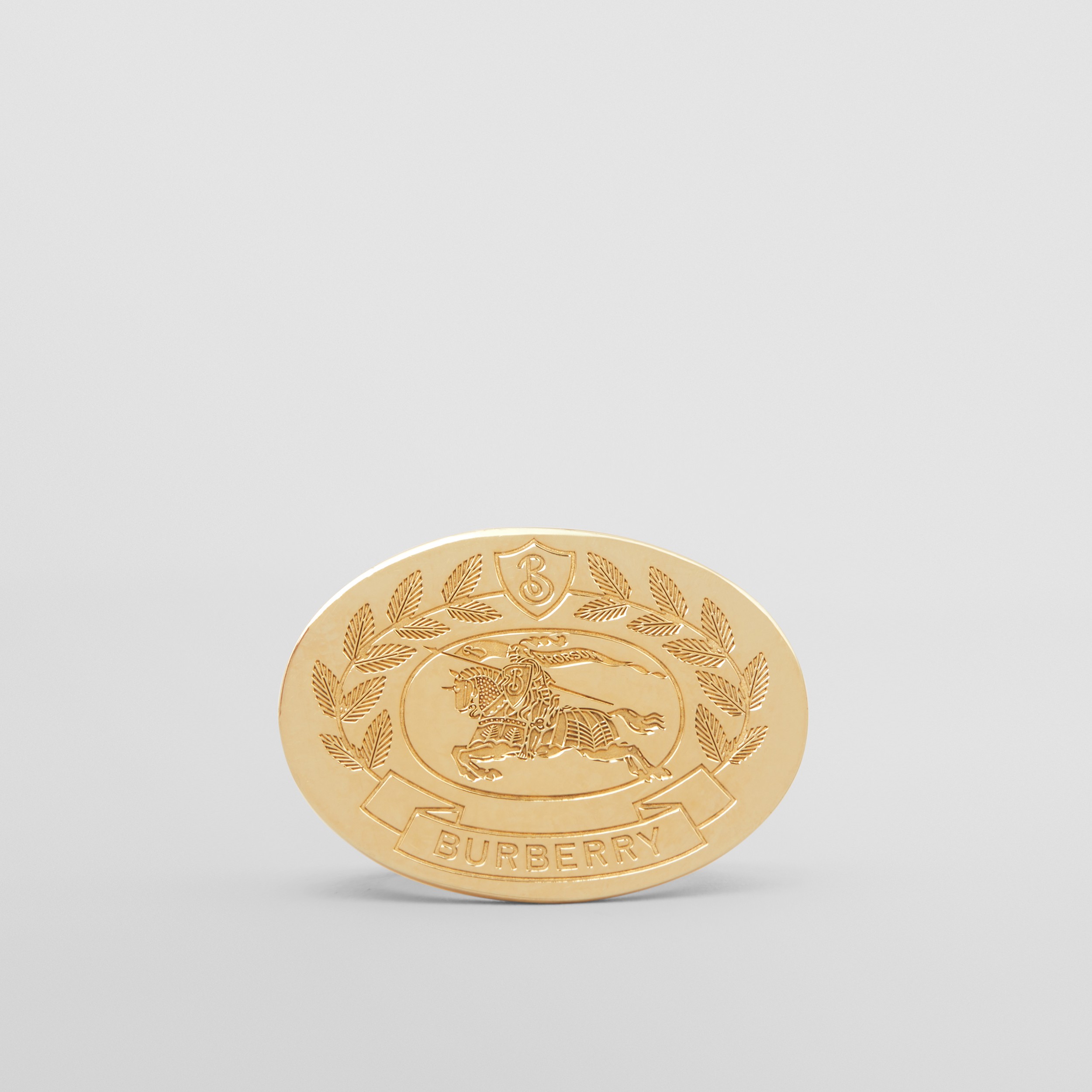 Anillo estilo sello chapado en oro con emblema Equestrian Knight (Dorado Claro) - Mujer | Burberry® oficial - 1