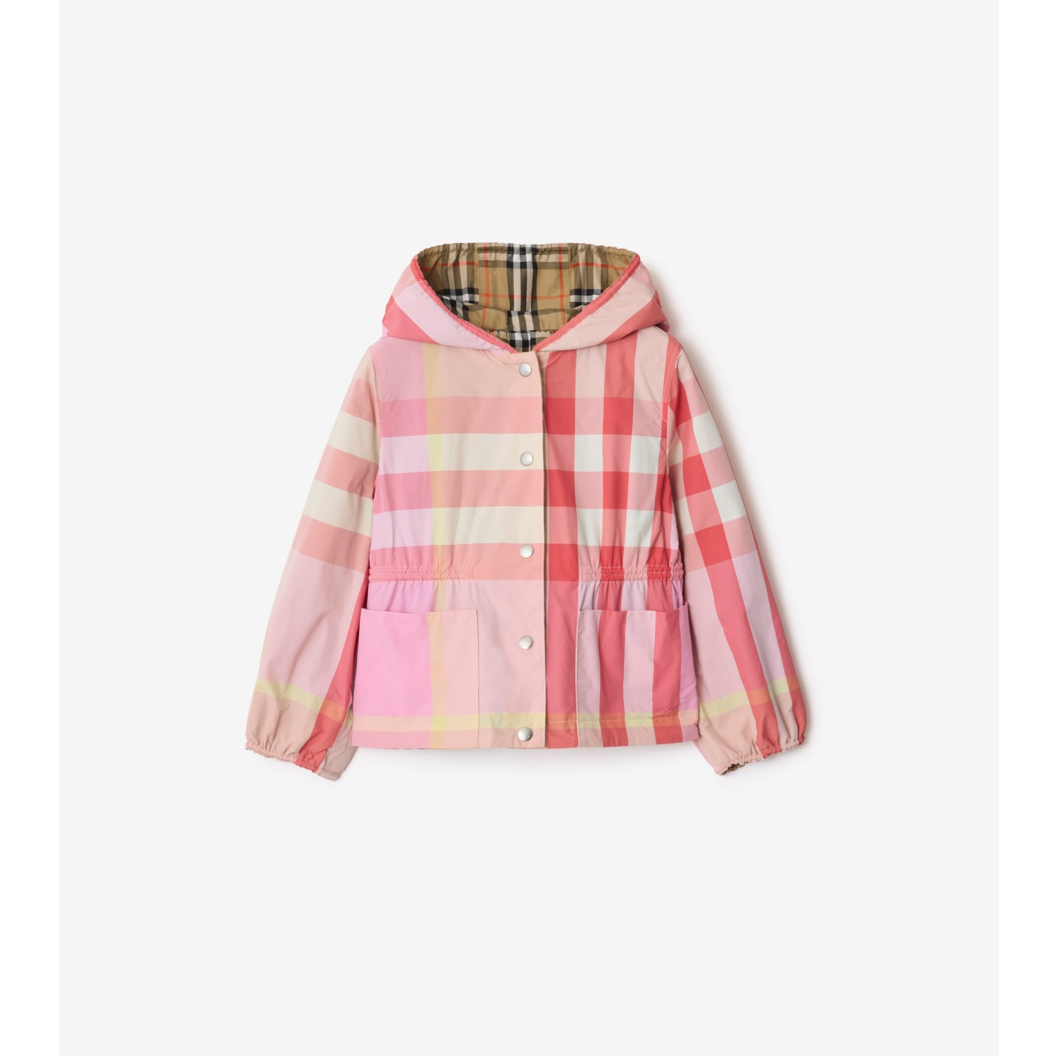 Reversible Check Nylon Hooded Jacket