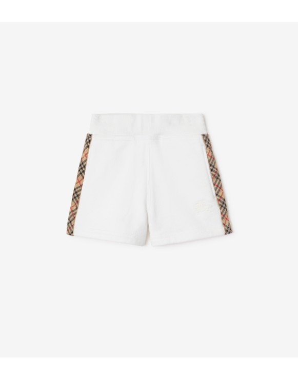Check Trim Cotton Shorts
