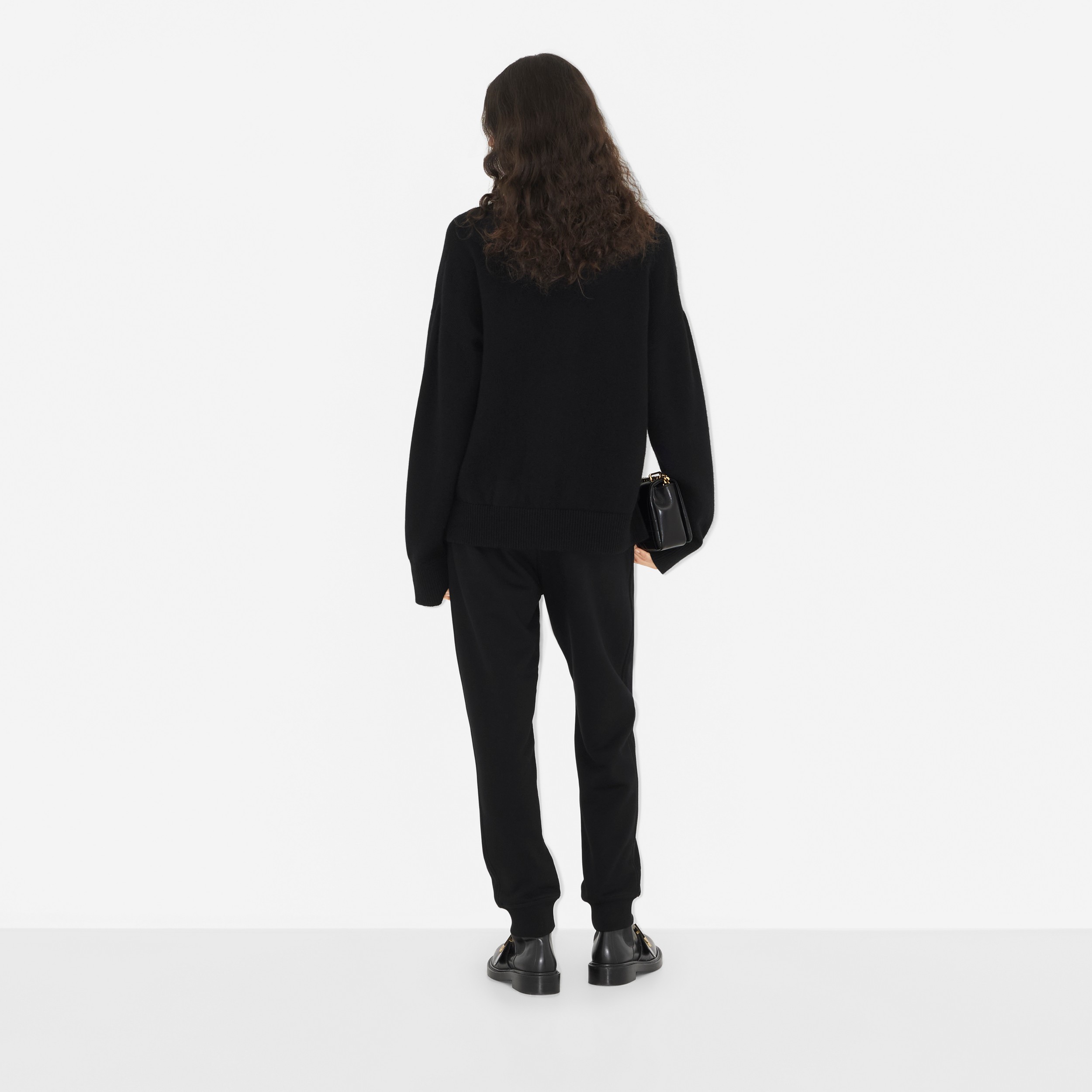 Pantalones de jogging en algodón con letra bordada (Negro) - Mujer | Burberry® oficial - 4