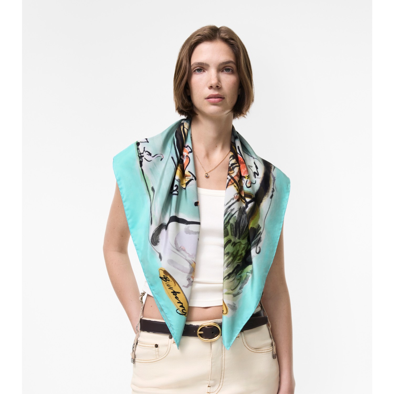 Swan Lake Silk Scarf in Skylight blue | Burberry® Official