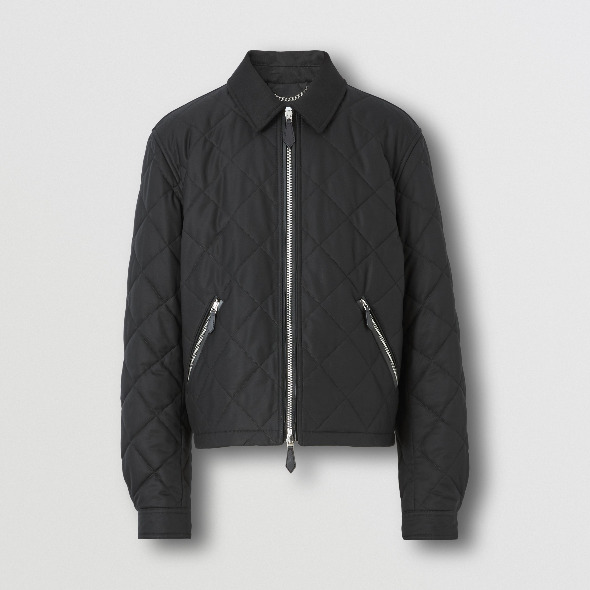 Diamond Quilted Cotton Gabardine Jacket in Black - Men | Burberry® Official - 4