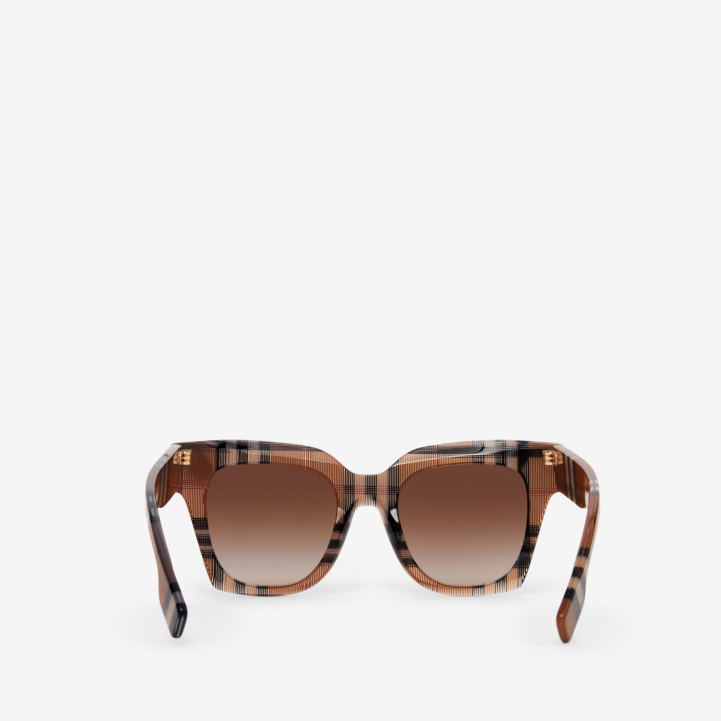 Check Square Frame Sunglasses in Birch Brown - Women | Burberry® Official - 3