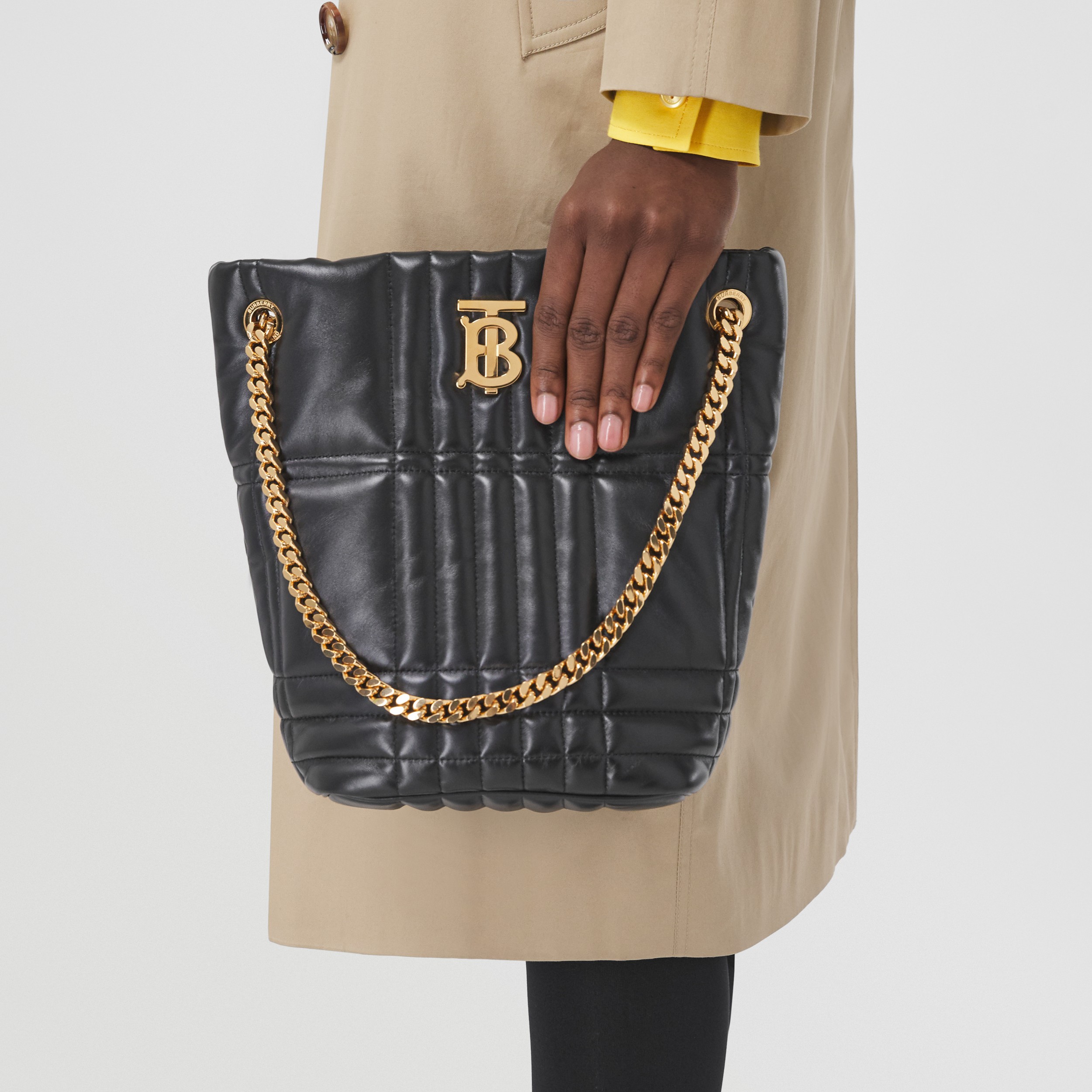Small Quilted Lambskin Lola Bucket Bag in Black - Women | Burberry® Official - 2