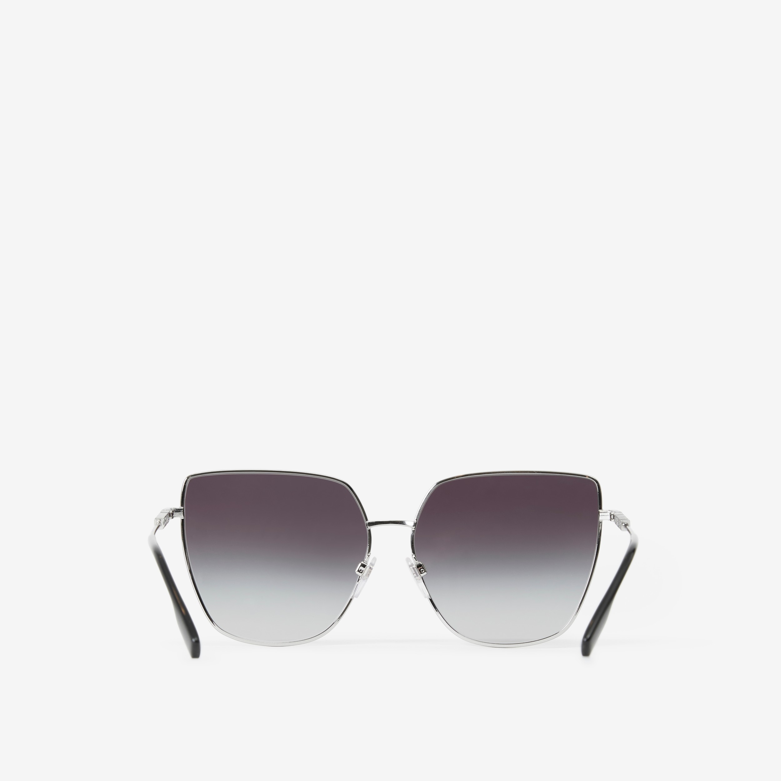 Oversized Cat-eye Frame Sunglasses in Black/silver - Women | Burberry® Official - 3