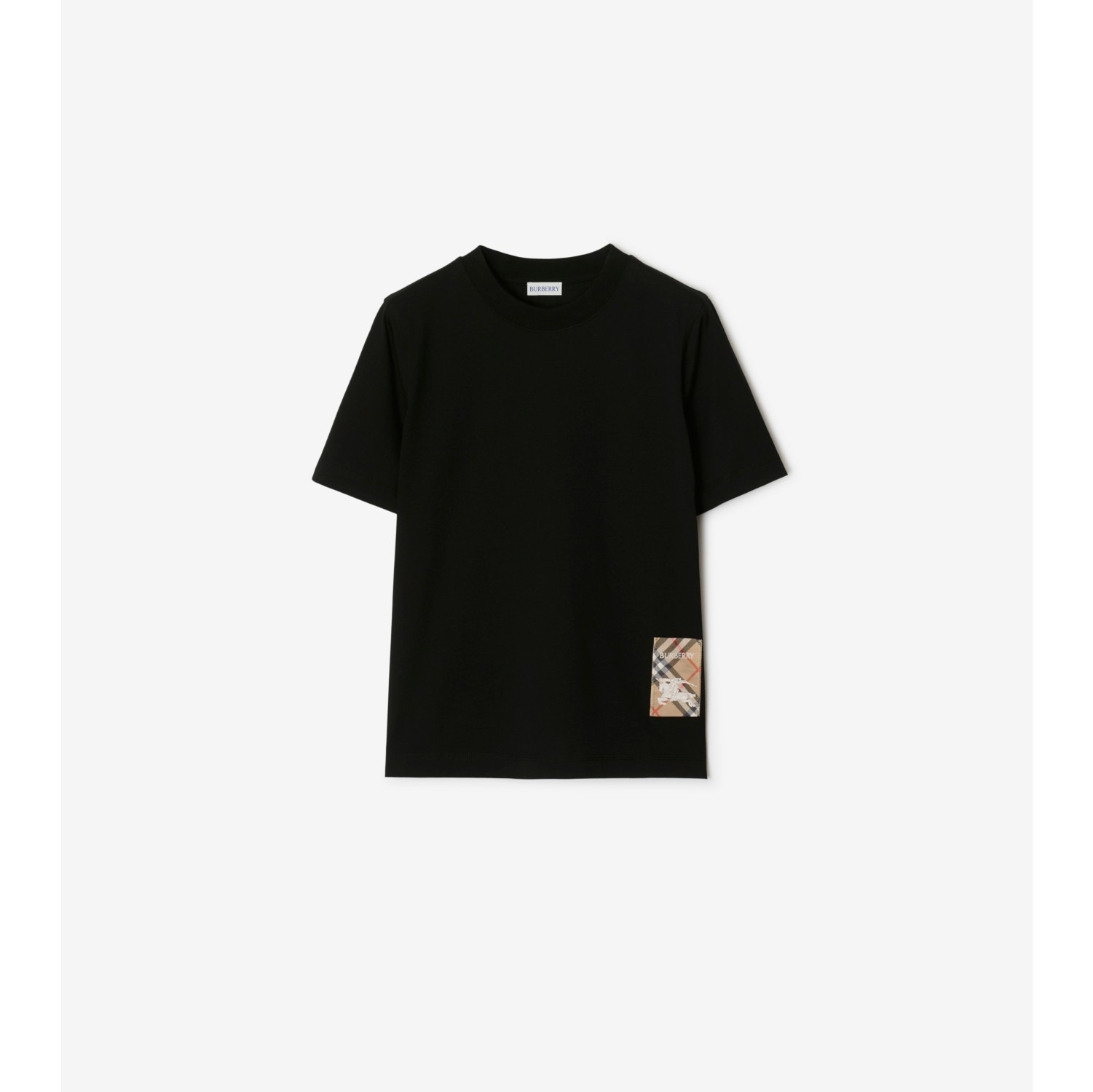 Check Label Cotton T-shirt