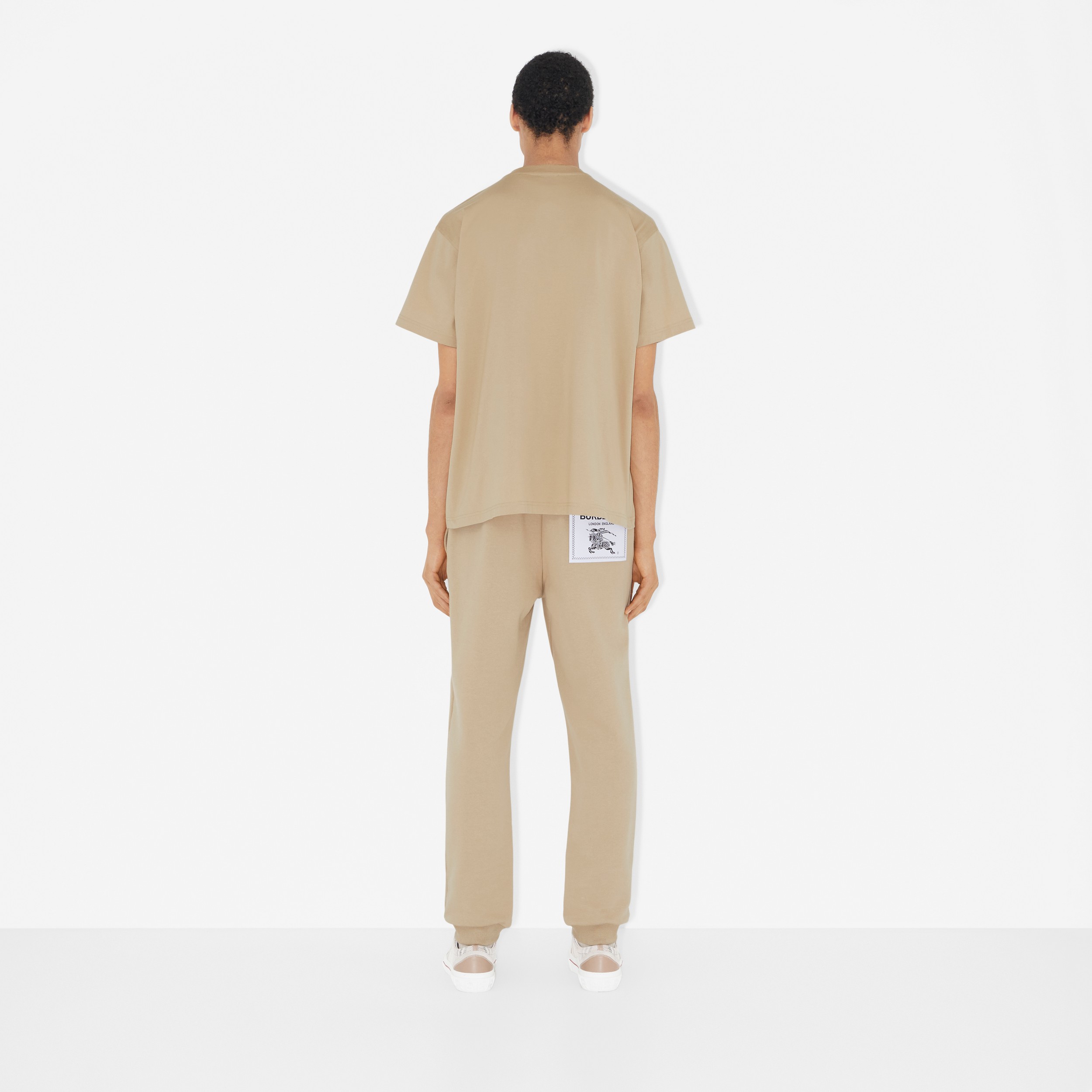 Pantalones de jogging en algodón con etiqueta Prorsum (Rosa Beige Suave) - Hombre | Burberry® oficial - 4