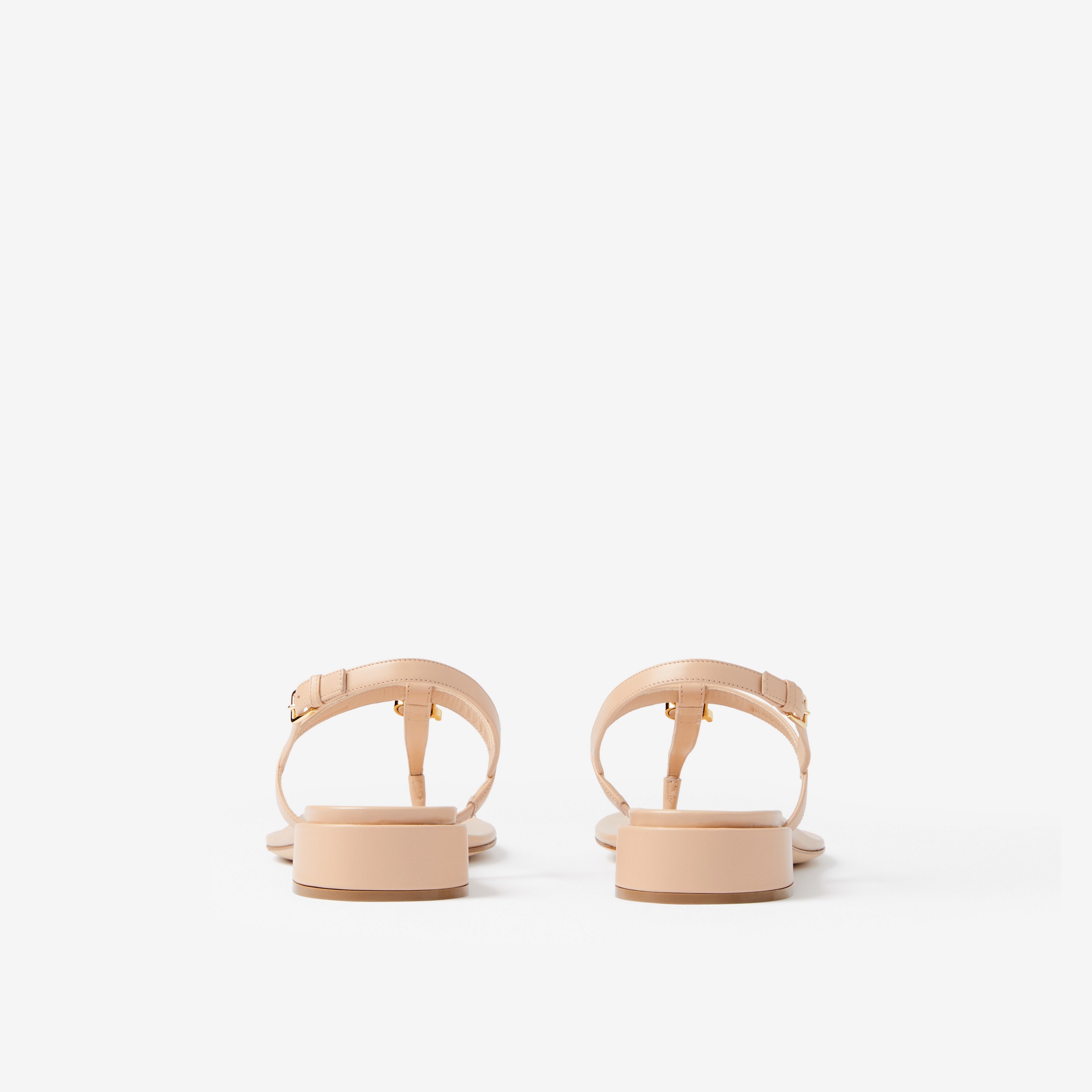 Monogram Motif Leather Sandals in Pale Nude - Women | Burberry® Official - 3