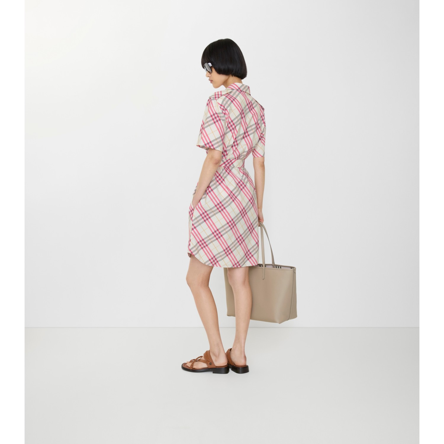 Check Cotton Shirt Dress - thumbnail 6