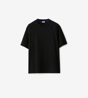 Cotton T shirt in Black Men Burberry Official