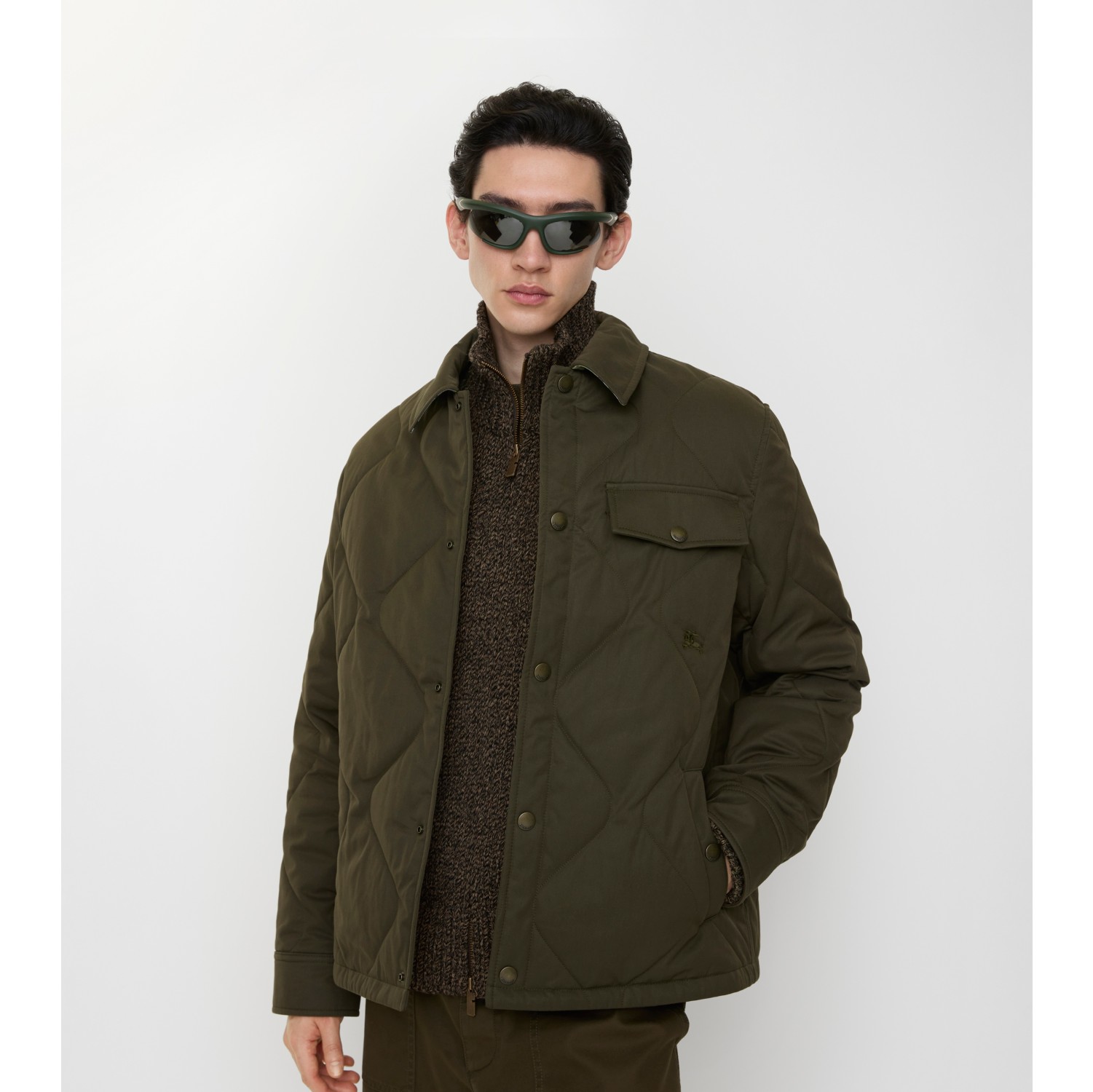 Sobrecamisa en algodón de gabardina acolchado