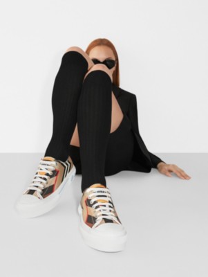 burberry women's regis vintage check platform sneakers