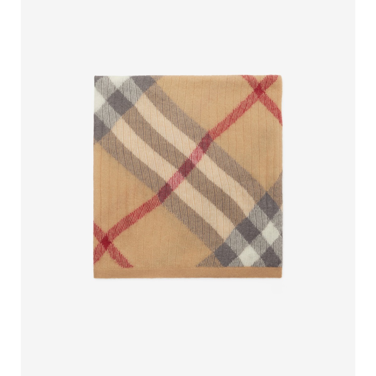 Burberry Childrens Check Alpaca Wool Silk Blend Baby Blanket In Pale Stone