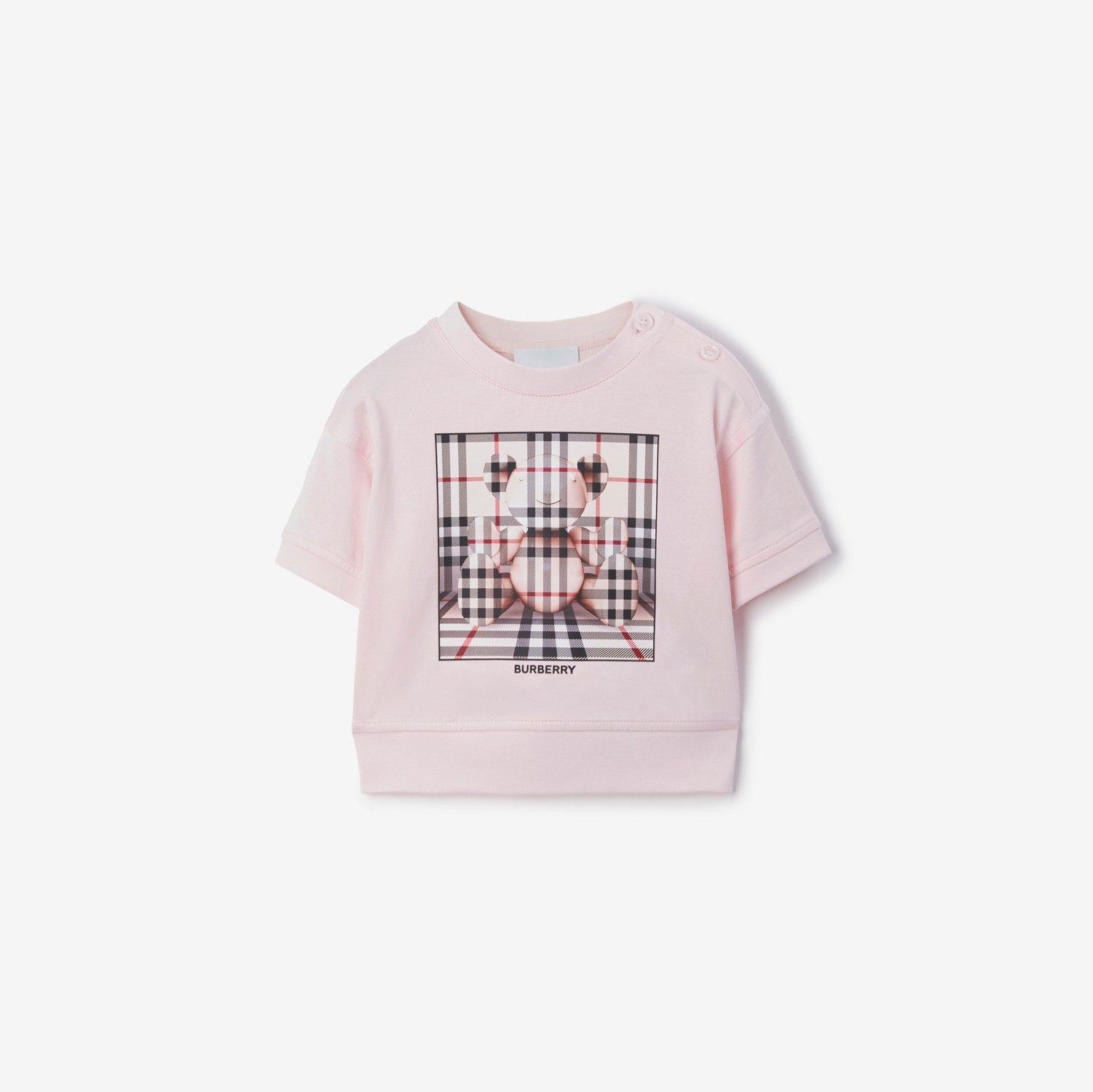 T-shirt in cotone con orsetto Thomas (Rosa Alabastro) - Bambini | Sito ufficiale Burberry®
