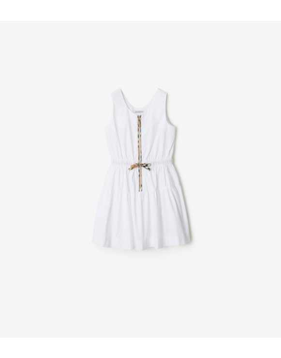 Check Trim Cotton Dress