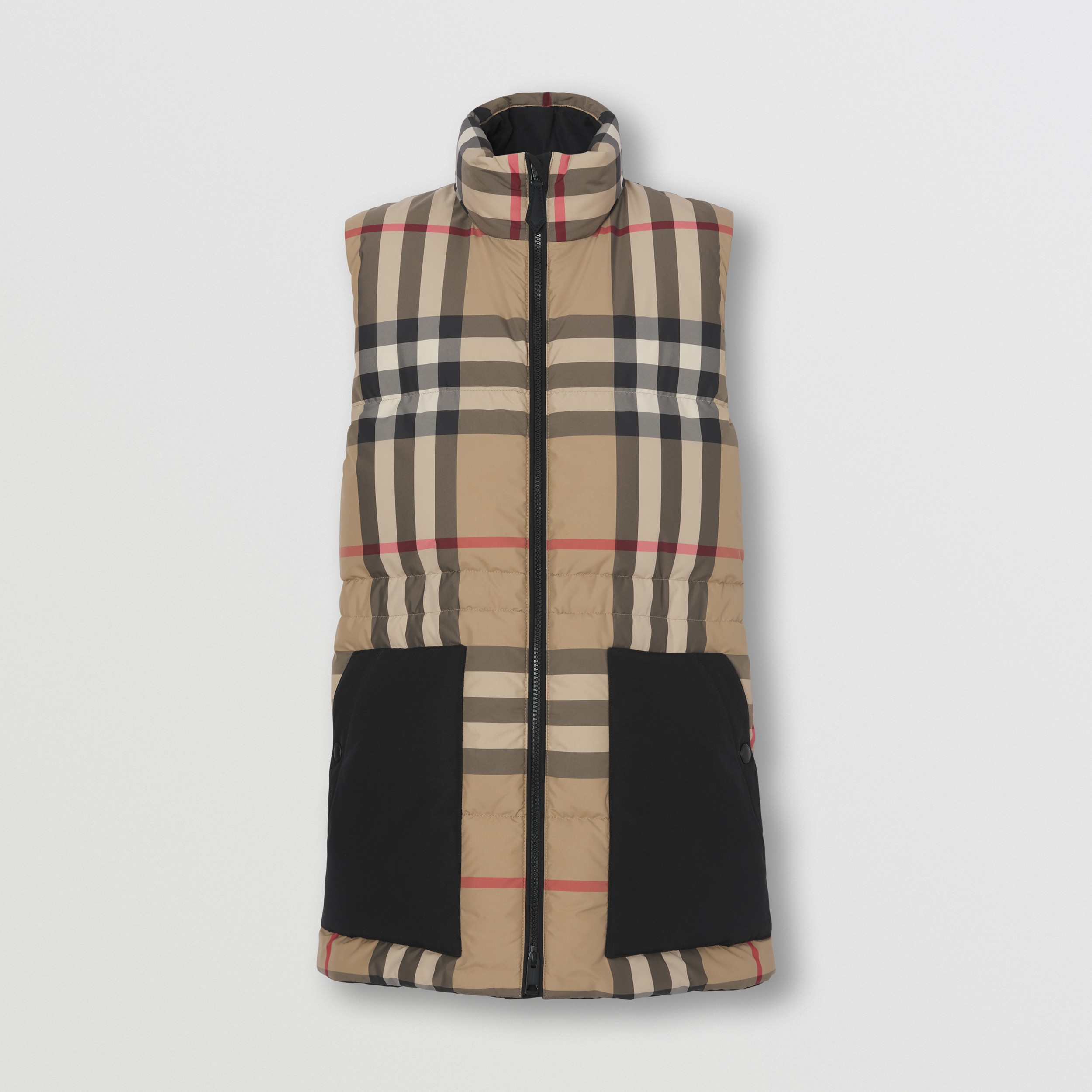 Check Puffer Gilet in Archive Beige - Women | Burberry® Official - 4
