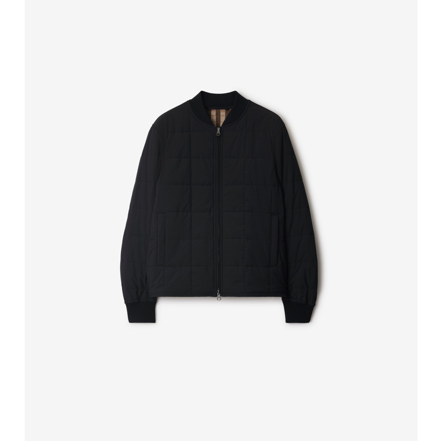 Quilted Bomber Jacket in Black Men Burberry Official