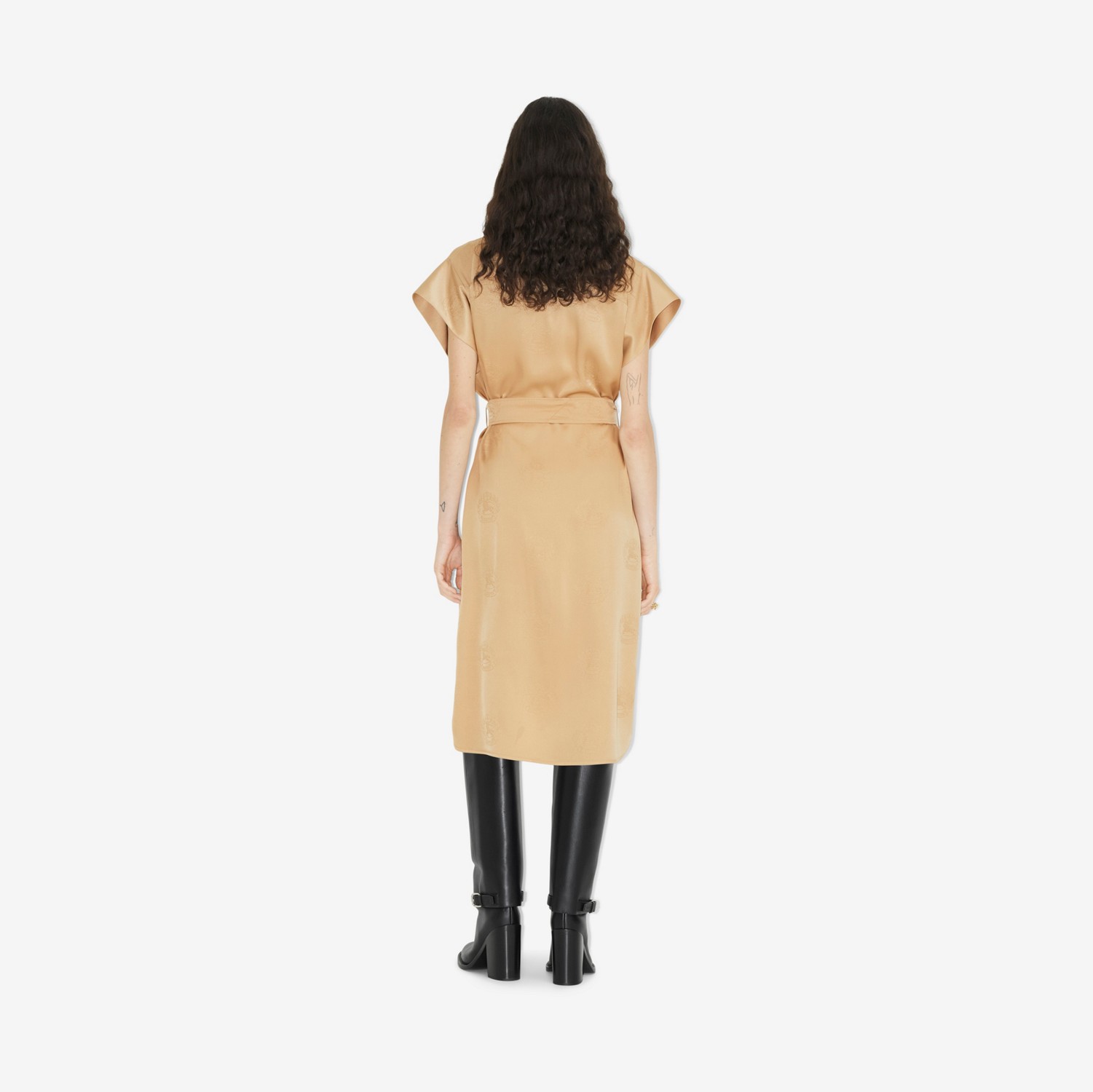 EKD 실크 드레스 (소프트 폰) - 여성 | Burberry®