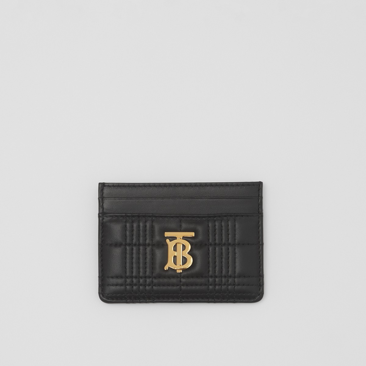 Lola Logo-plaque Leather Card Holder In Black