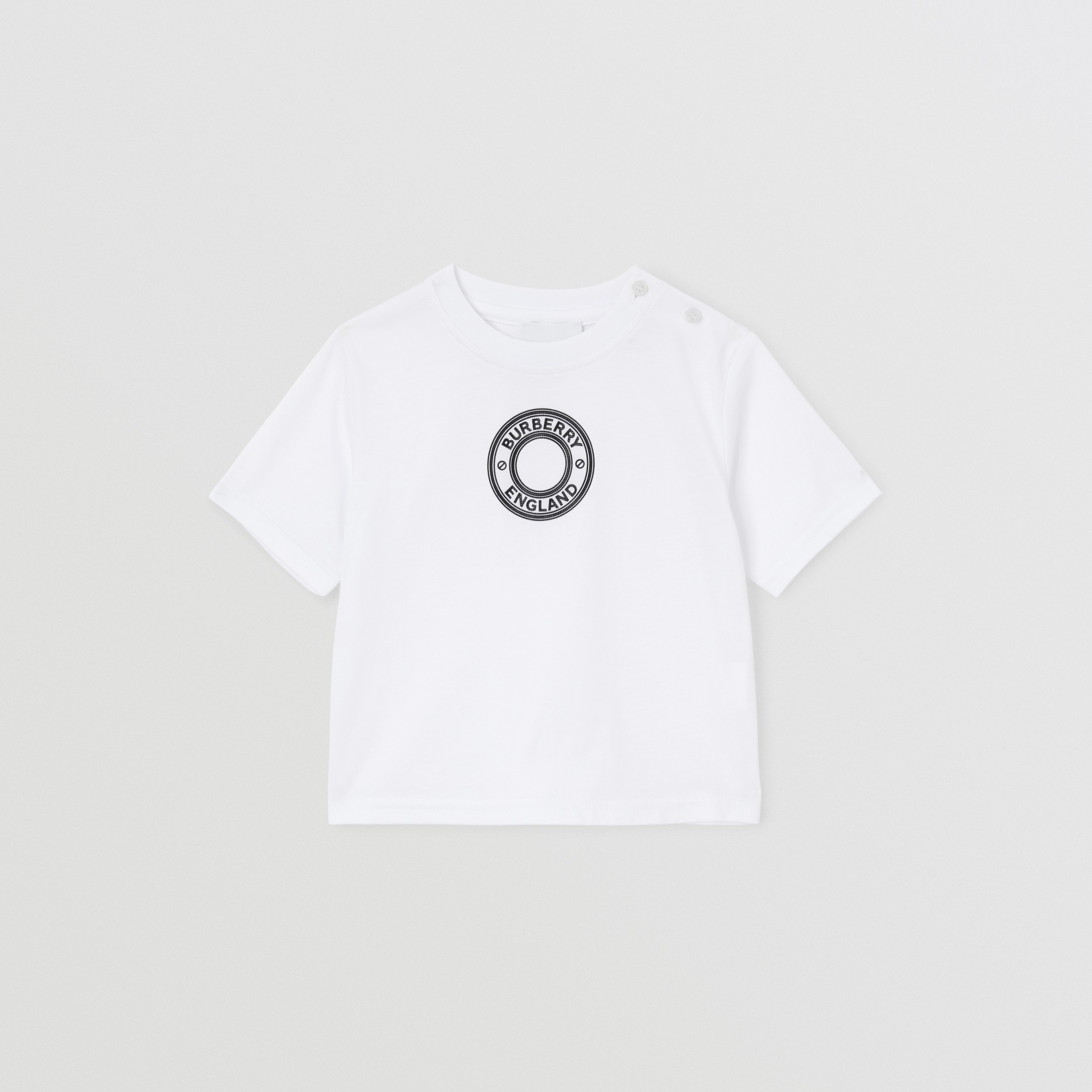 徽标图案棉质 T 恤衫 (白色) - 儿童 | Burberry® 博柏利官网 - 1