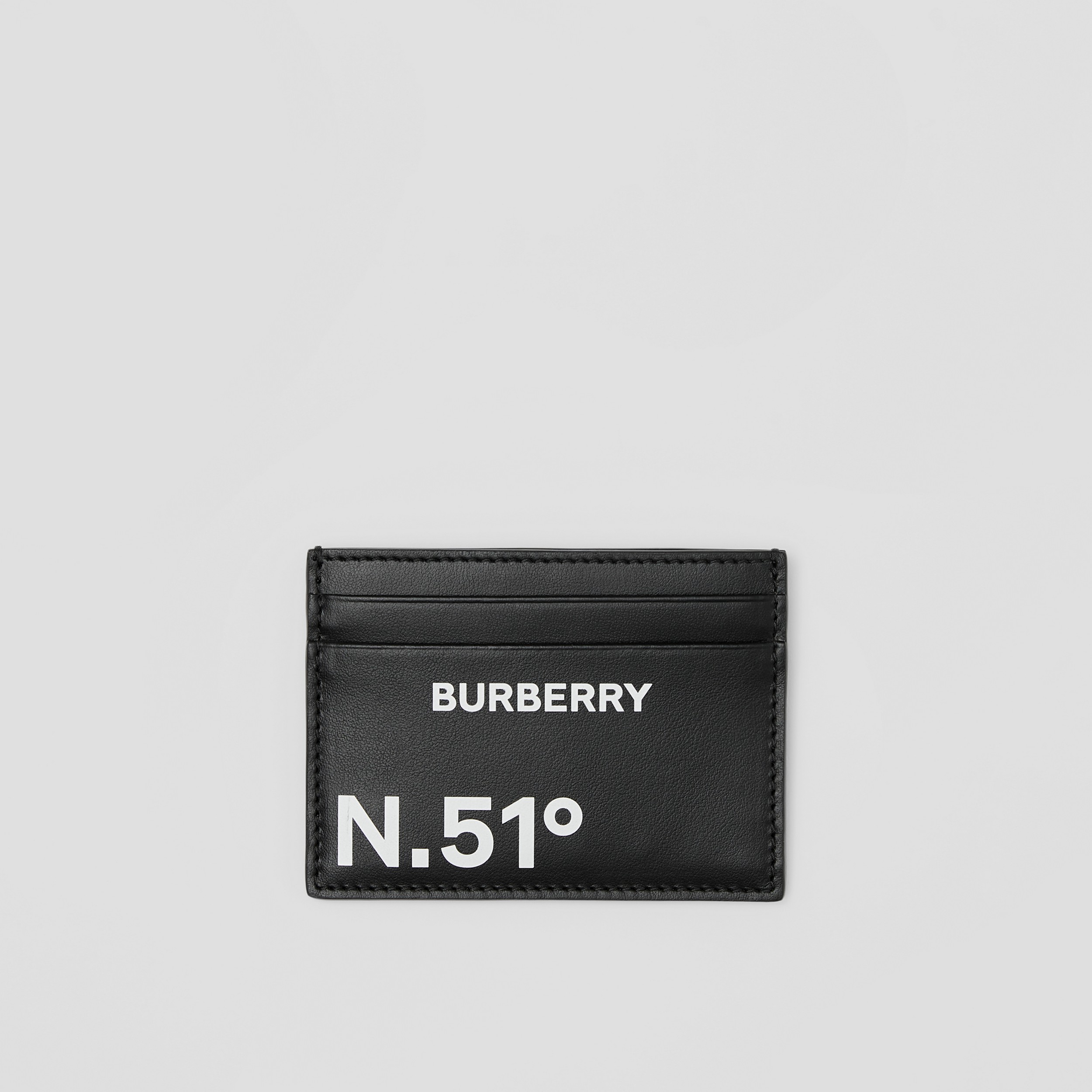 Coordinates Print​ Leather Card Case in Black - Men | Burberry® Official - 1
