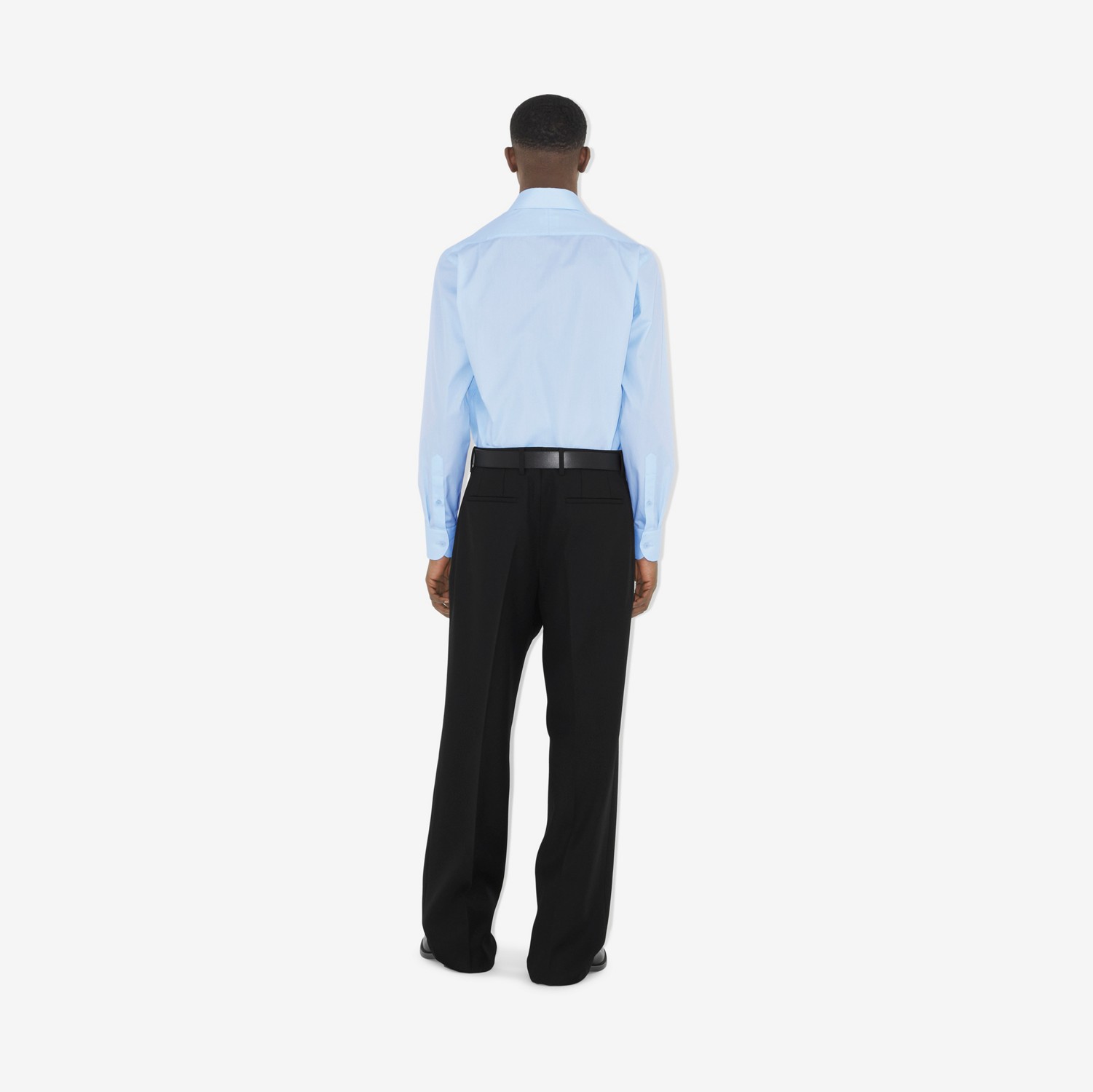 Cotton Poplin Slim Fit Shirt in Pale Blue - Men | Burberry® Official