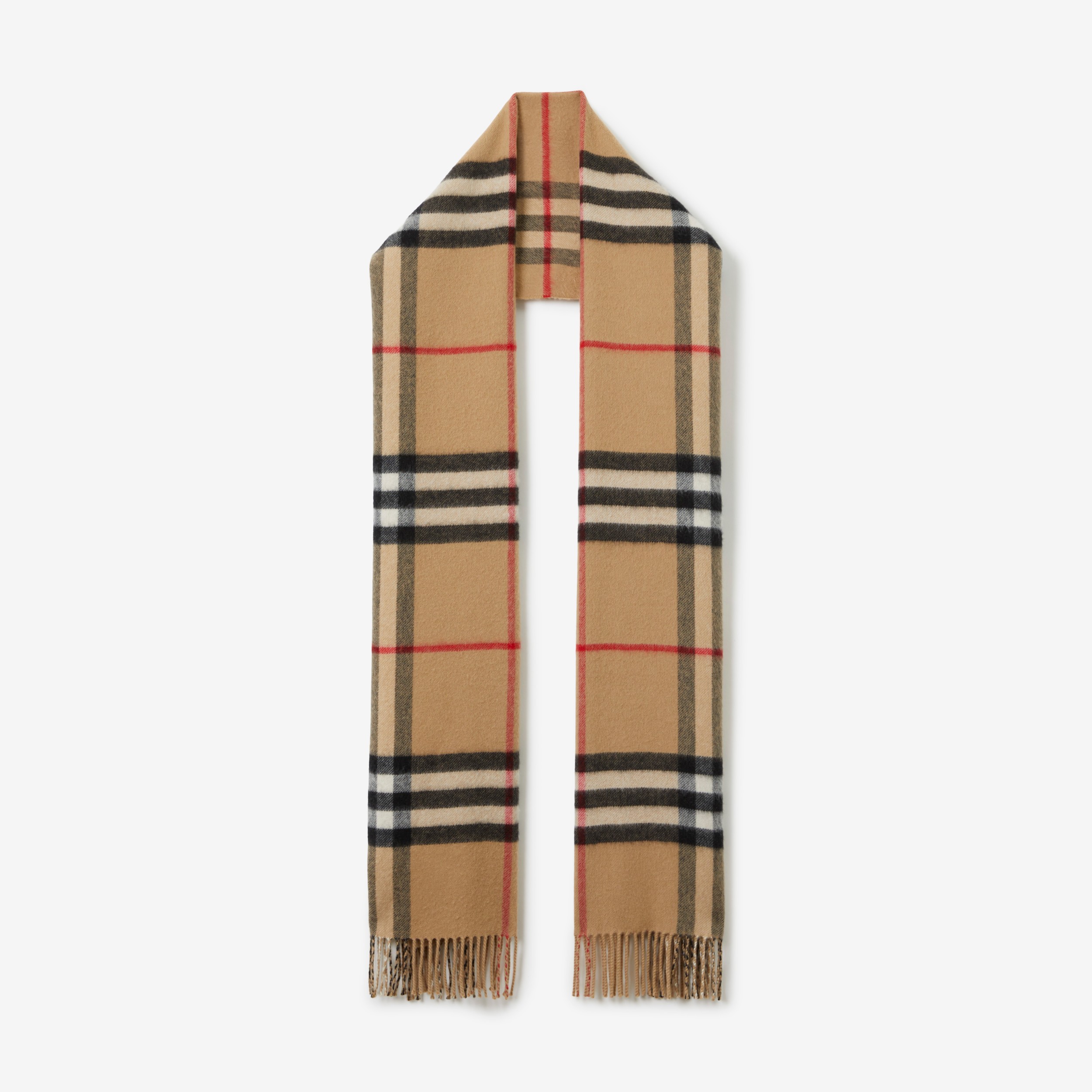 Reversible Check Cashmere Scarf in Archive Beige | Burberry® Official