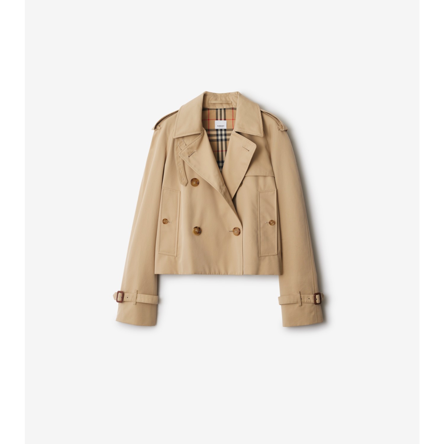 Cropped Gabardine Trench Jacket