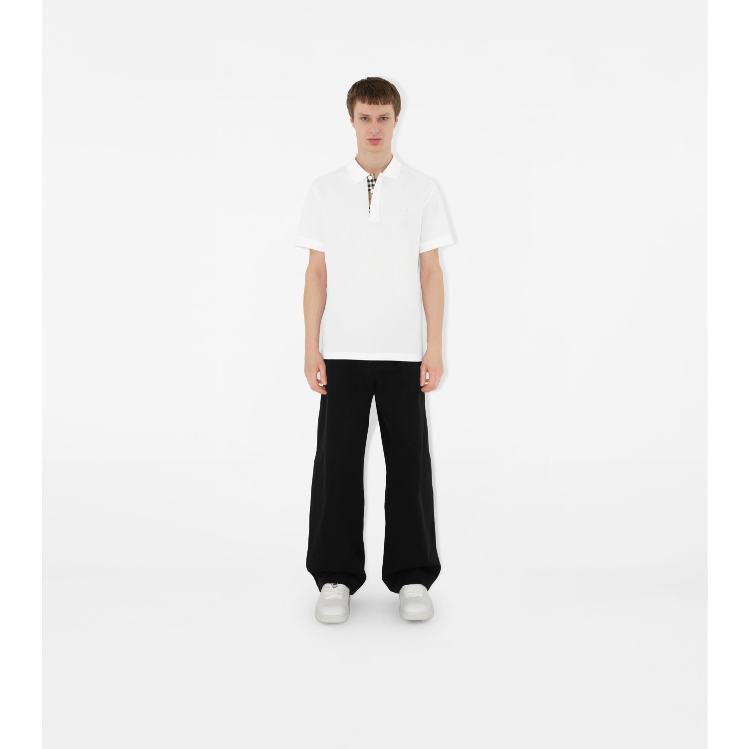 コットン ポロシャツ (ホワイト) - メンズ, コットン | Burberry®公式サイト