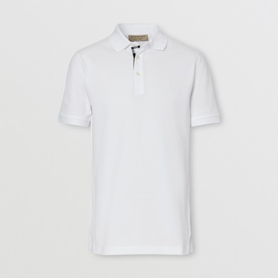 burberry check placket polo shirt