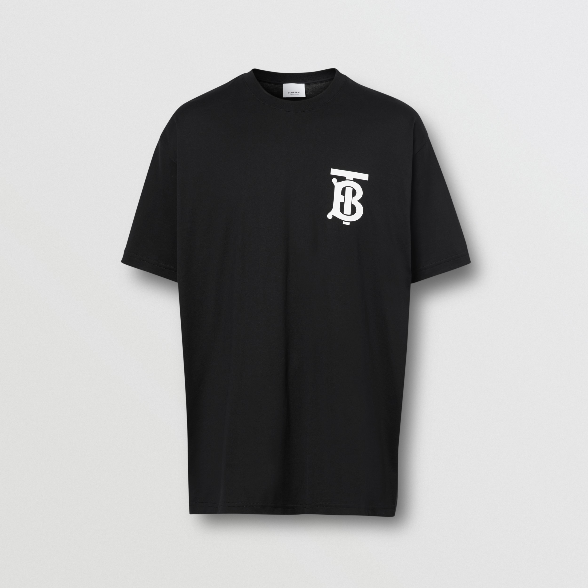 Monogram Motif Cotton Oversized T-shirt in Black - Men | Burberry® Official