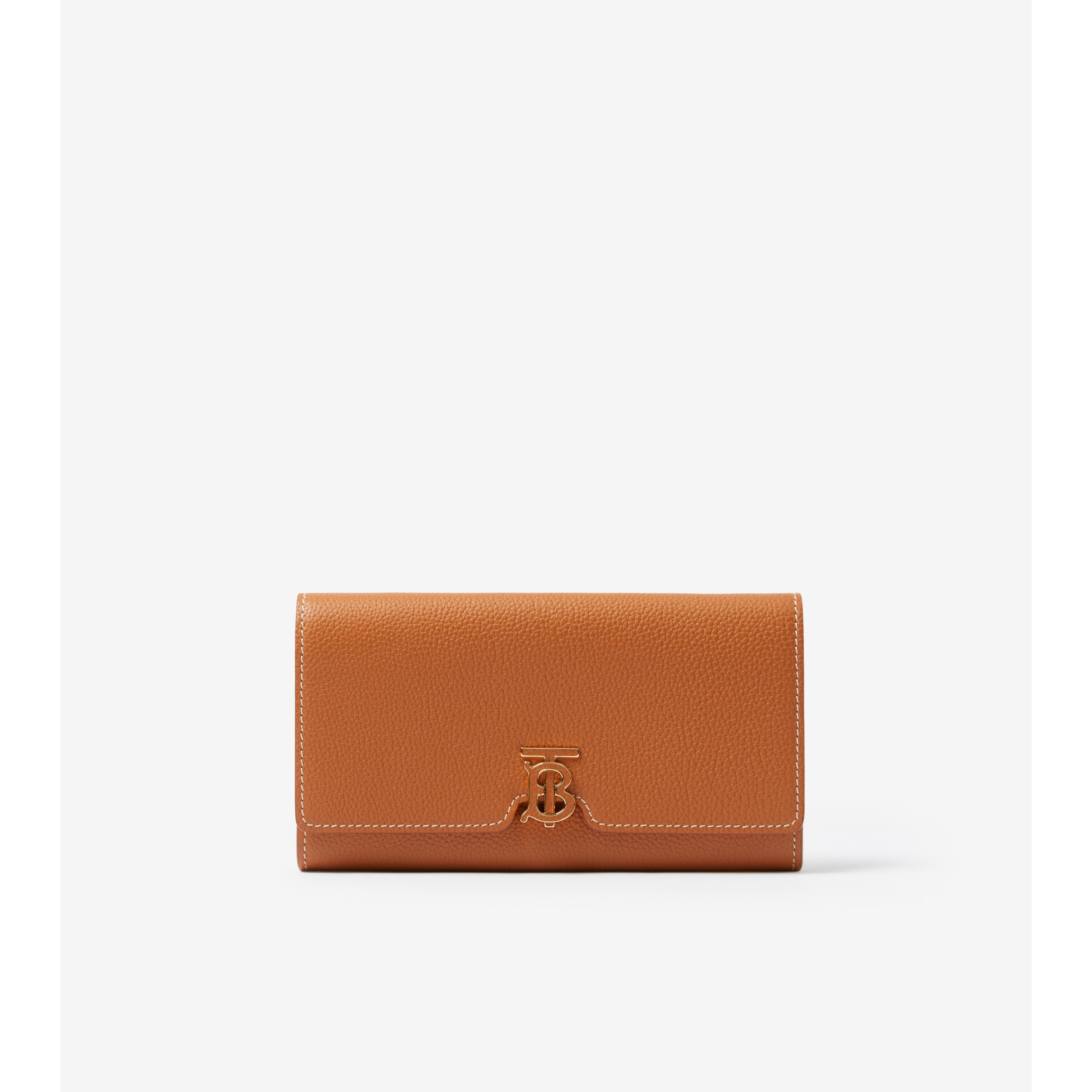 Burberry Bright Orange/Beige Leather TB Monogram Small Shoulder Bag