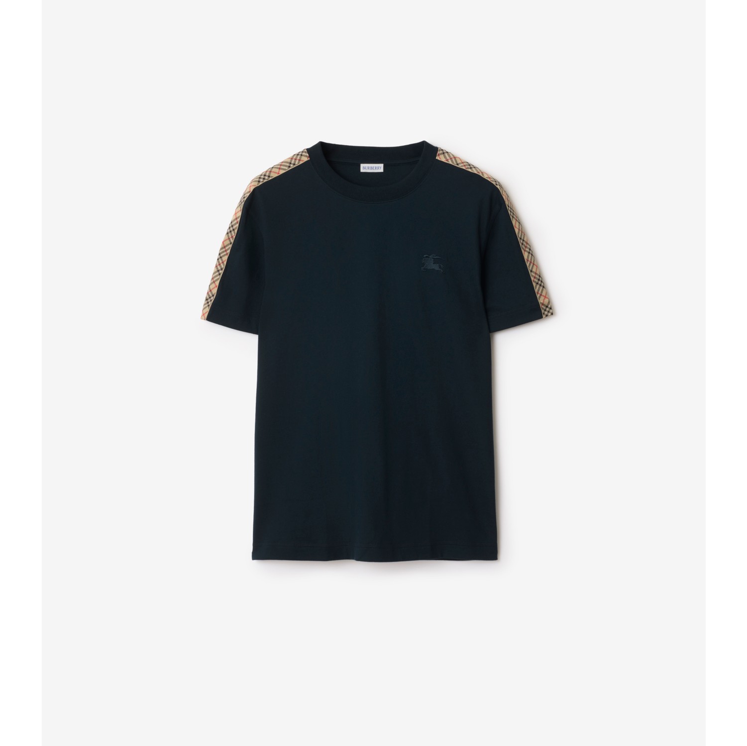 Check Trim Cotton T-shirt