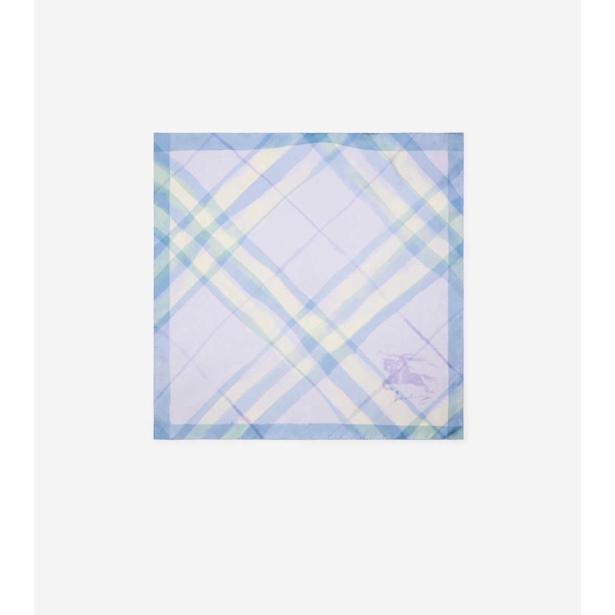  Check Watercolour Silk Scarf